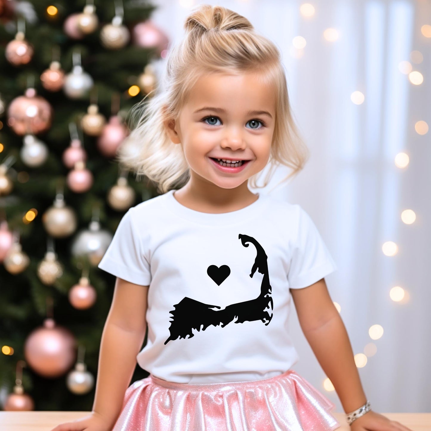 Bella Canvas Youth T-Shirt White-Cape Cod Heart