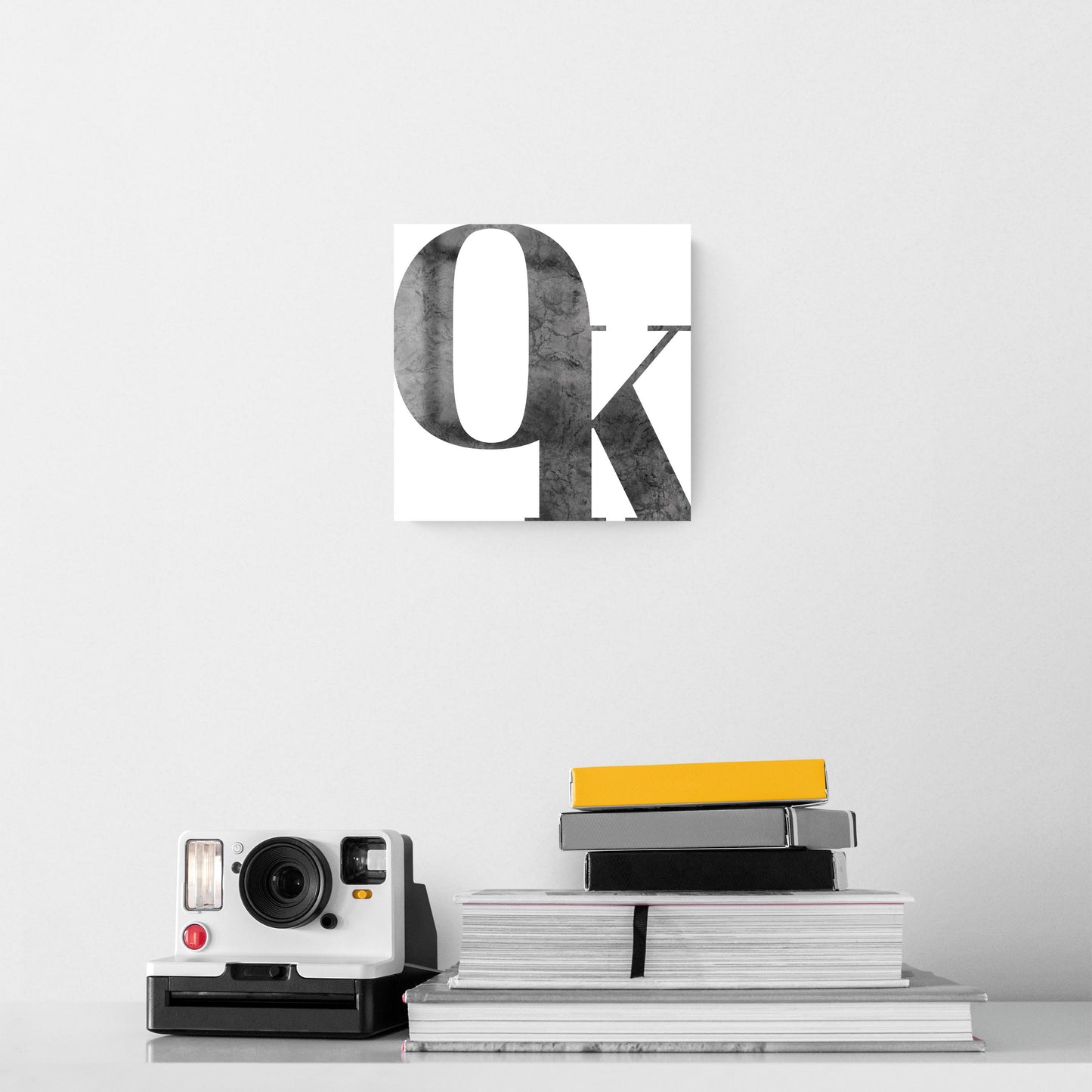 Minimalistic B&W Ardmore Ok White Initials | Hi-Def Glass Art | Eaches | Min 2