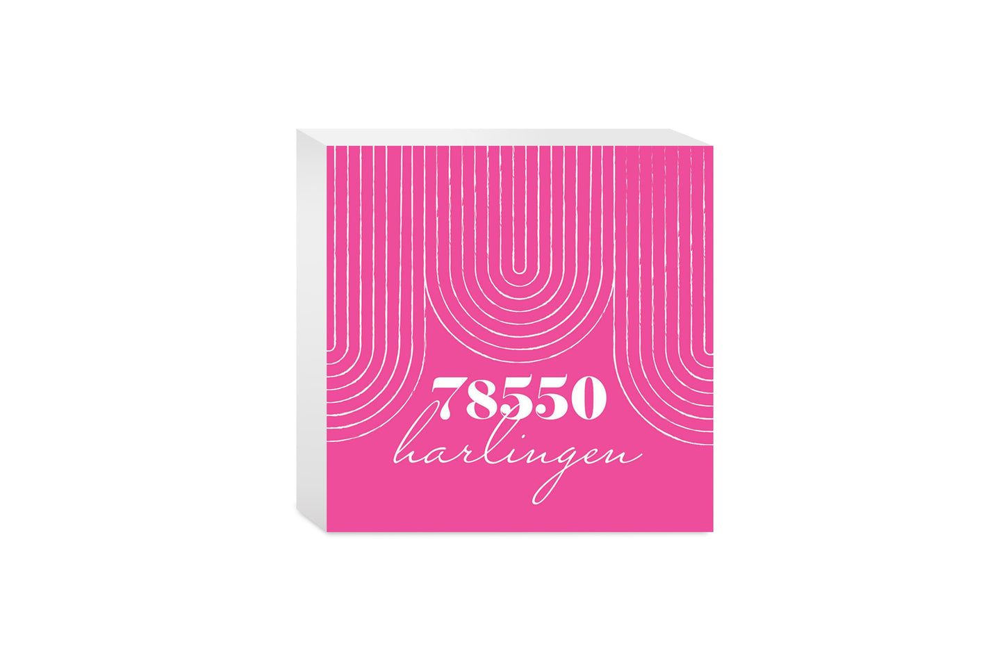 Bright Modern City Zip On Pink Texas Harlingen | Wood Block | Eaches | Min 4
