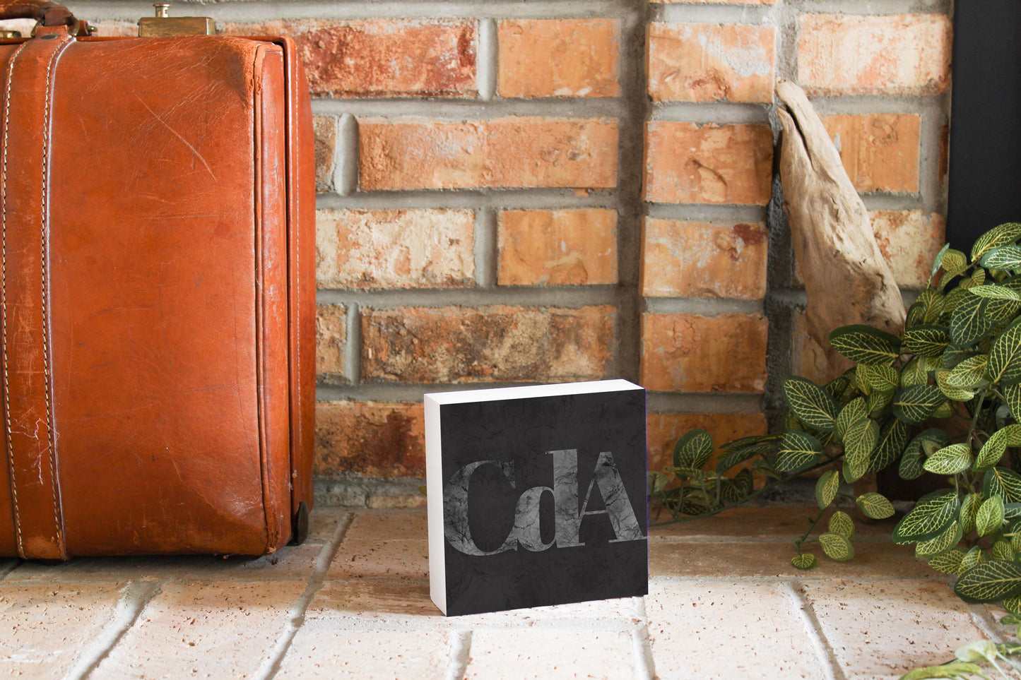 Minimalist B&W Idaho Cda Black Initials | Wood Block | Eaches | Min 4