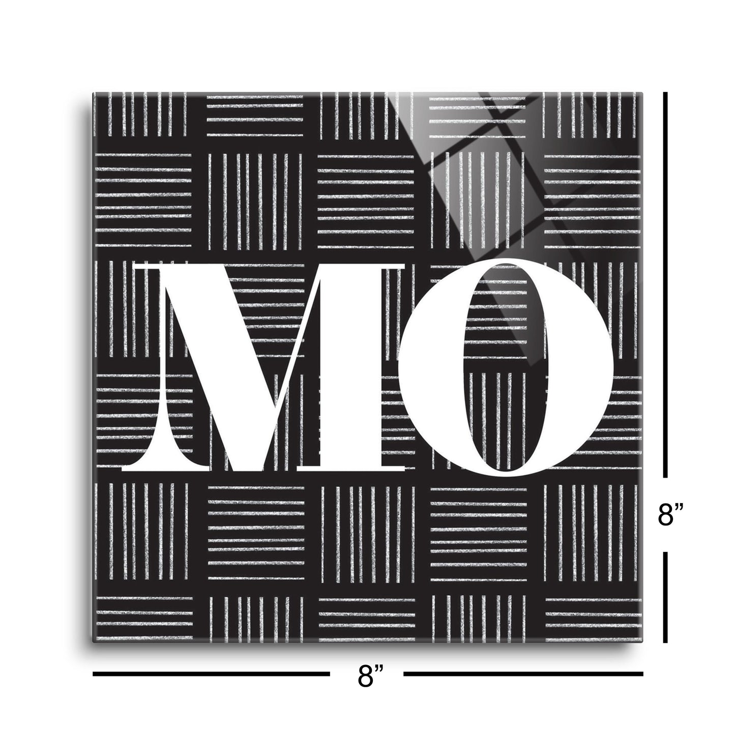 Black And White Abbreviated On Black Missouri | Hi-Def Glass Art | Eaches | Min 2