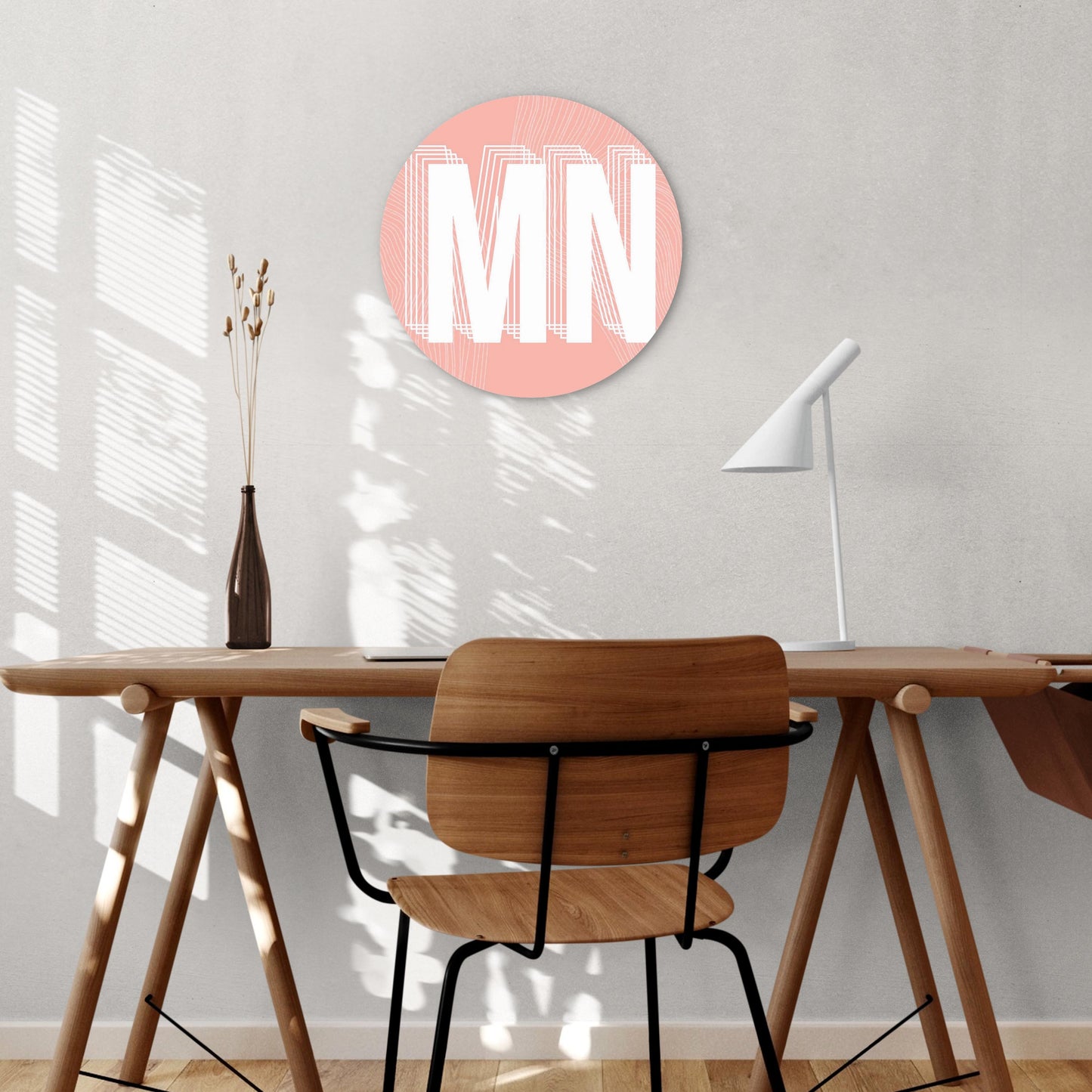 Boho Color Abbreviated On Pink Minnesota | Wood Sign | Eaches | Min 1