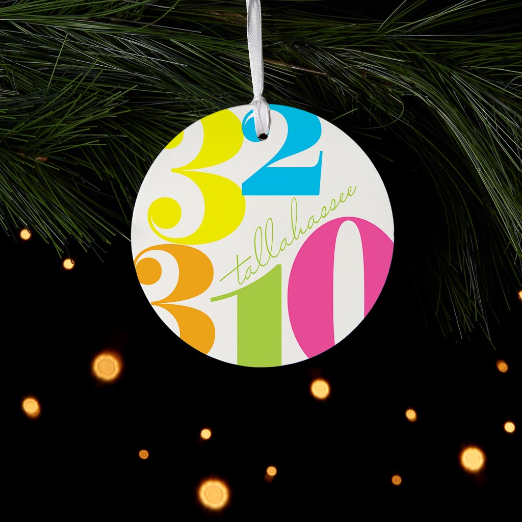 Bright Modern Color Block City Zip Florida Tallahassee | Wood Ornament | Eaches | Min 6