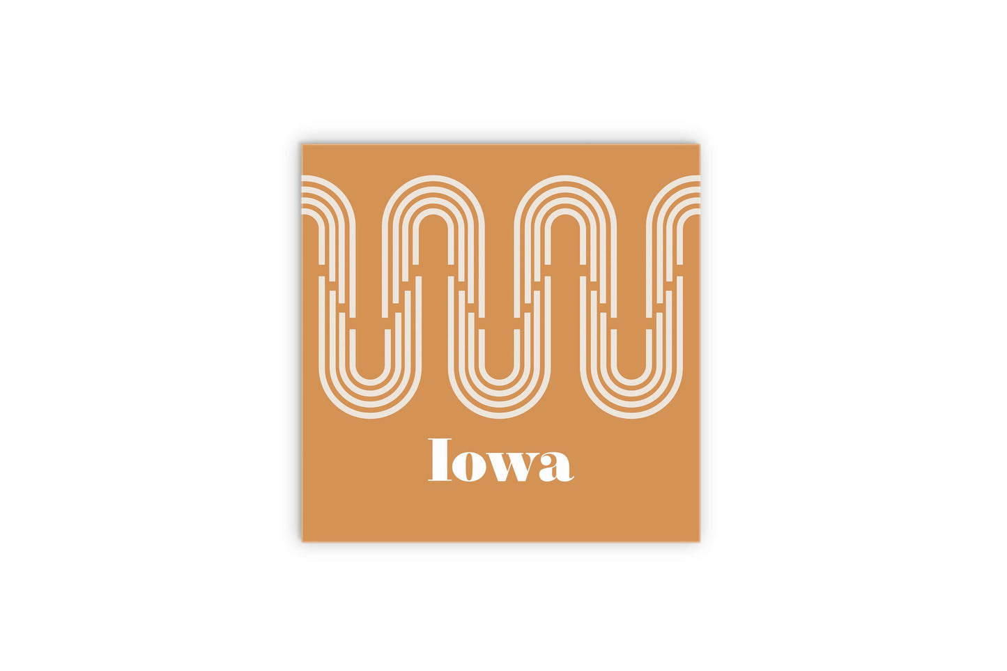 Vintage Groove Yellow Wave Lines Iowa | Wood Sign | Eaches | Min 2