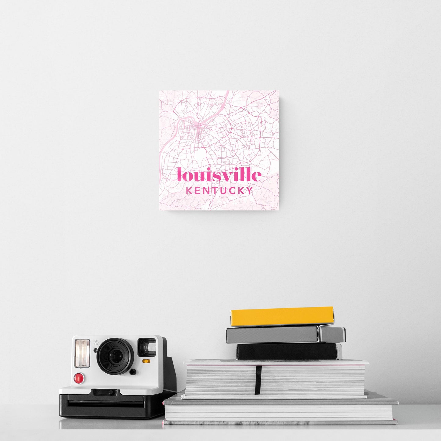 Bright Modern Pink Map Kentucky Louisville | Hi-Def Glass Art | Eaches | Min 2