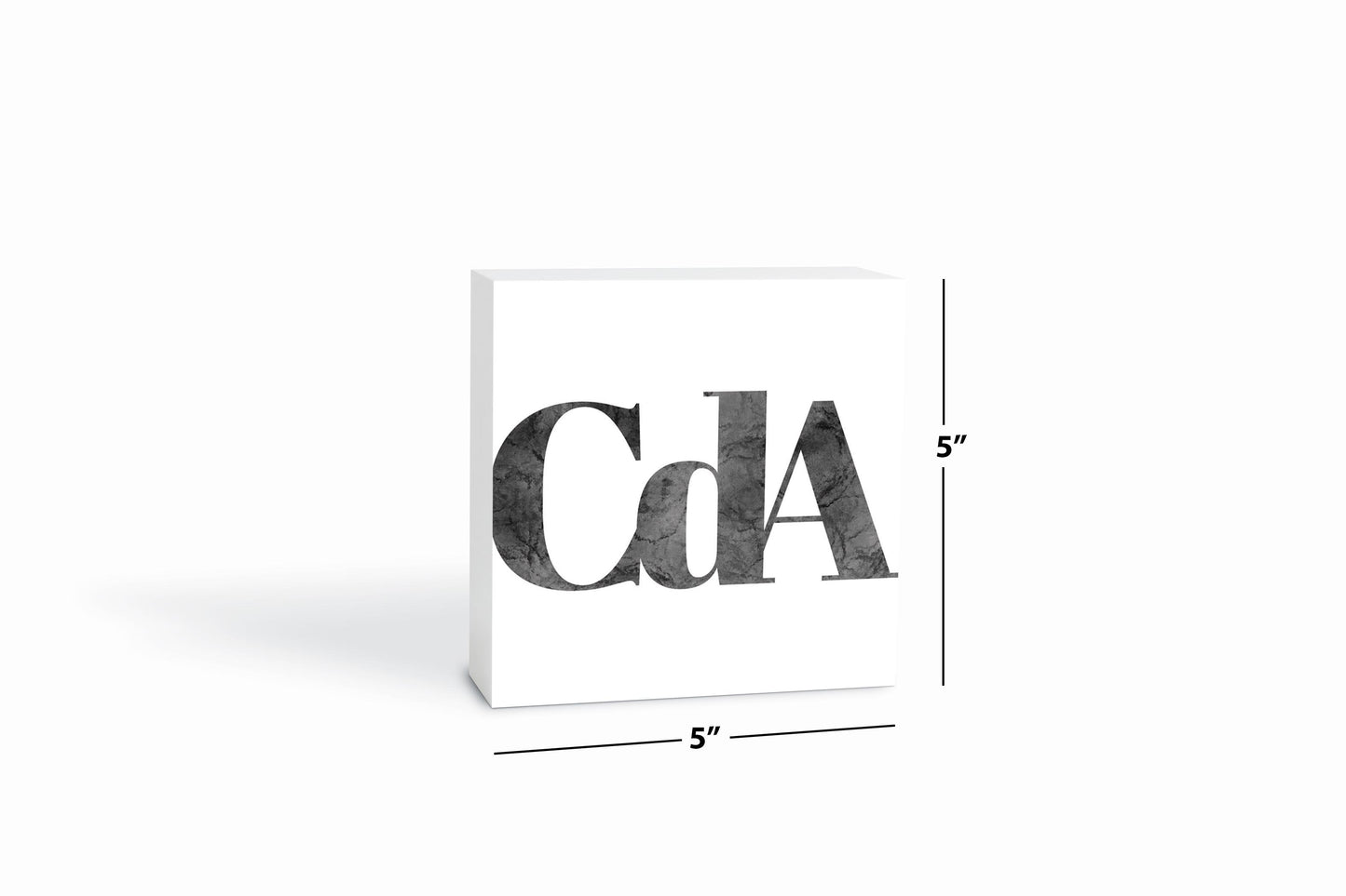 Minimalist B&W Idaho Cda White Initials | Wood Block | Eaches | Min 4