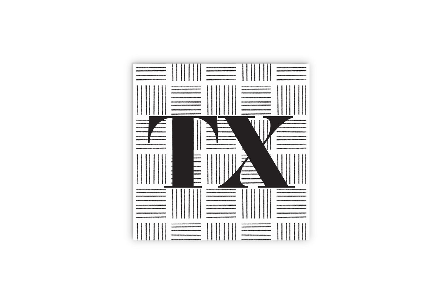 Black And White Abbreviated On White Texas | Wood Sign | Eaches | Min 2