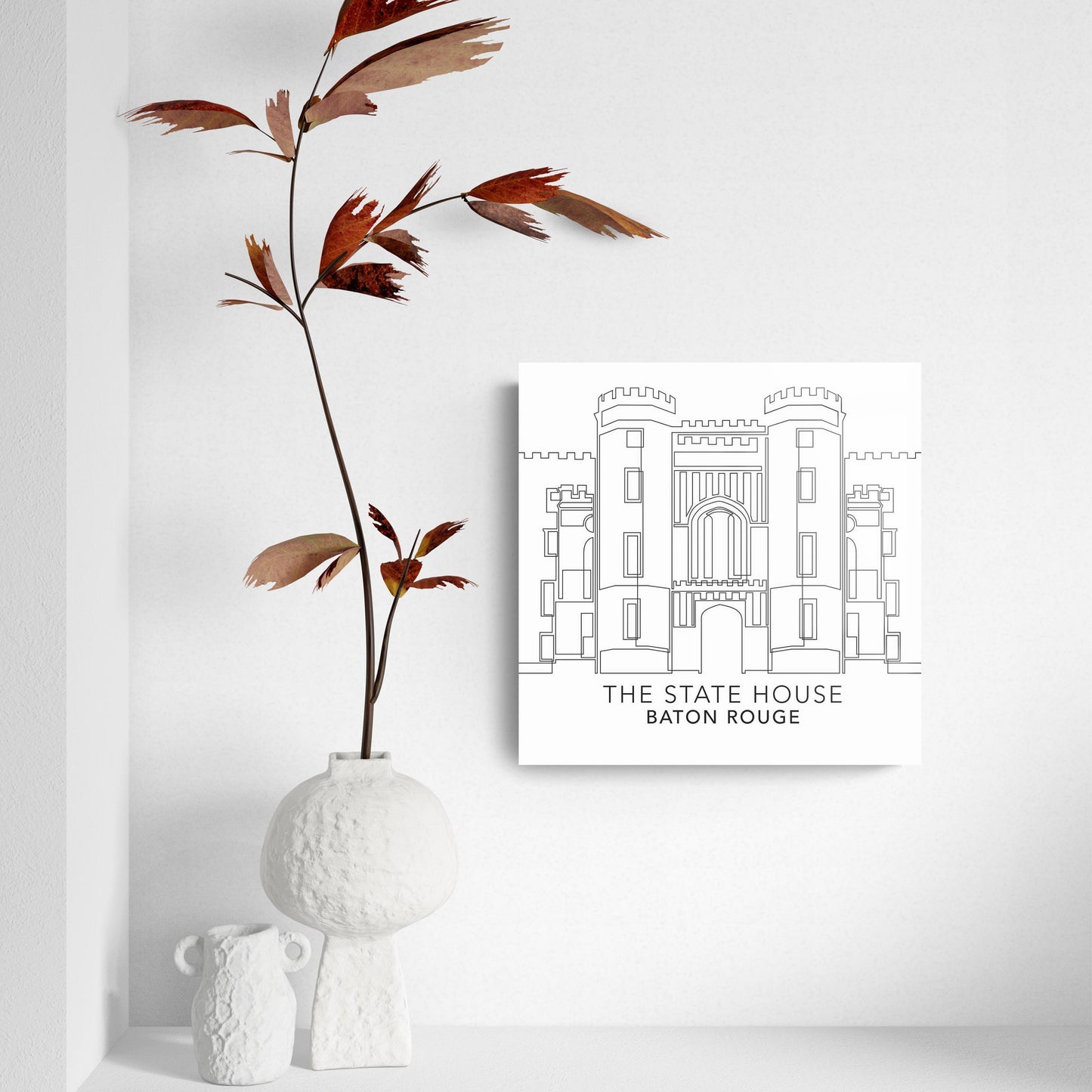 Minimalistic Baton Rouge State House | Hi-Def Glass Art | Eaches | Min 2