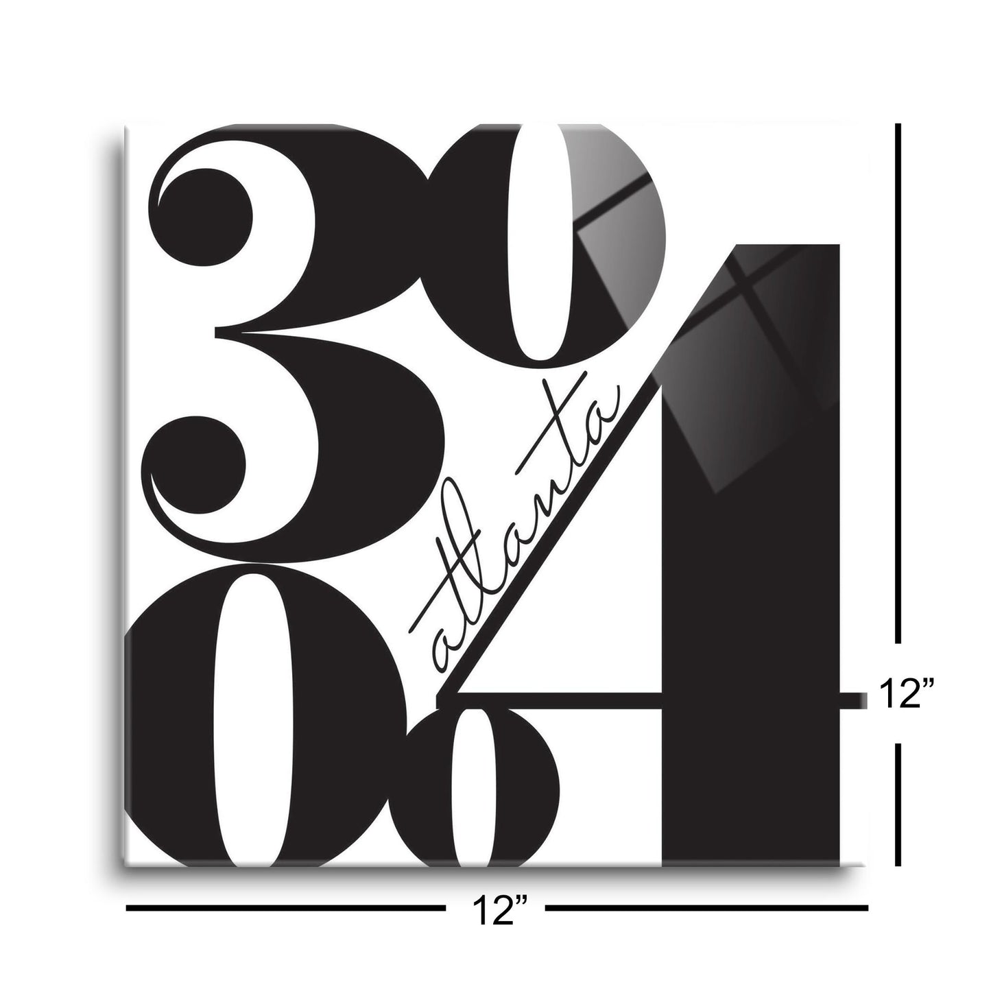 Black And White Zip Block Georgia Atlanta | Hi-Def Glass Art | Eaches | Min 1
