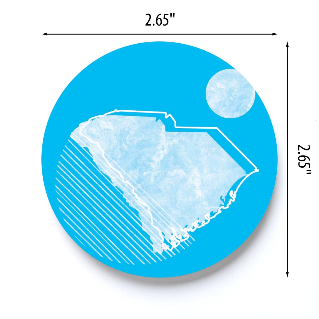 Bright Modern Geometric on Blue South Carolina | 2.65x2.65