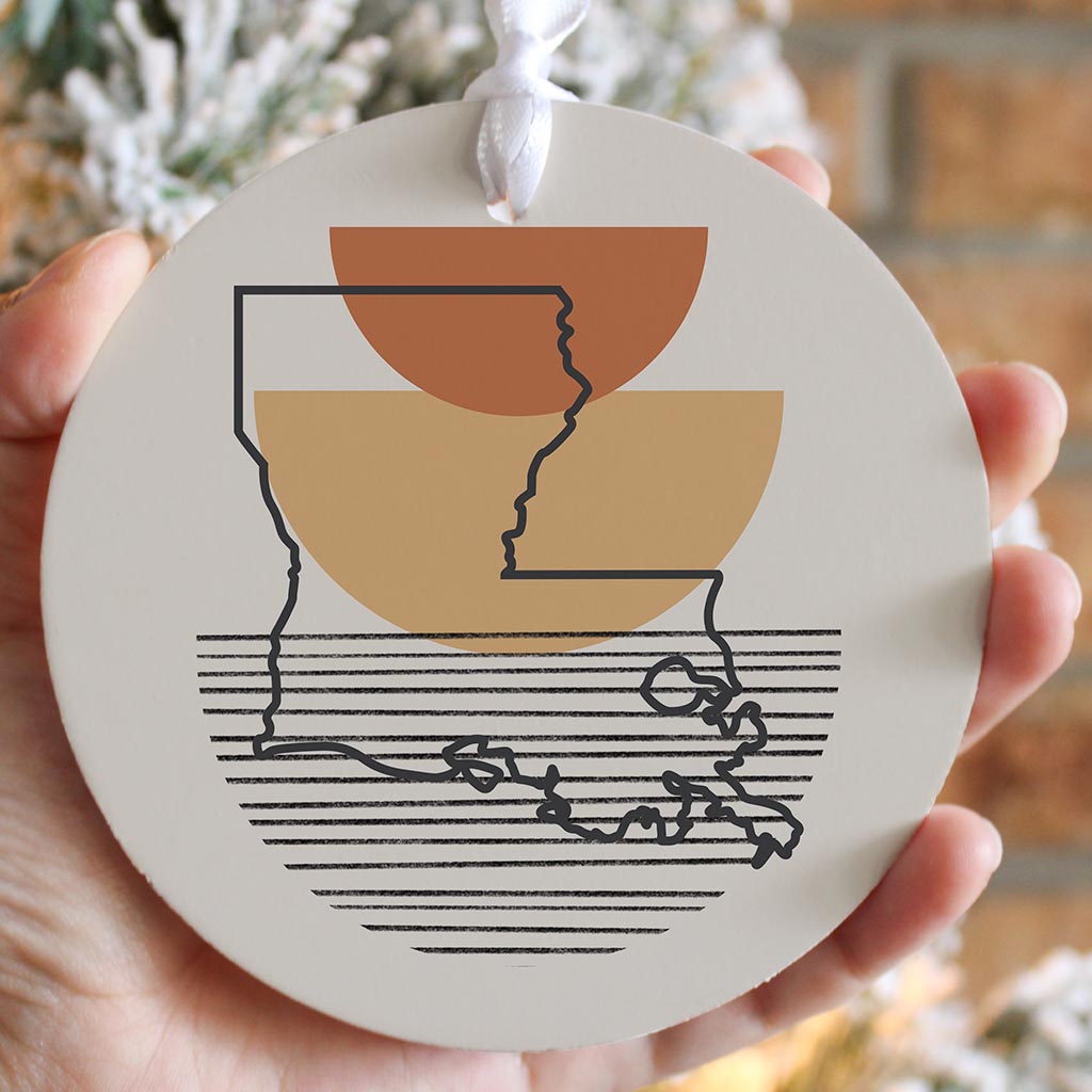 Vintage Groove Shape Stack Louisiana | Wood Ornament | Eaches | Min 6
