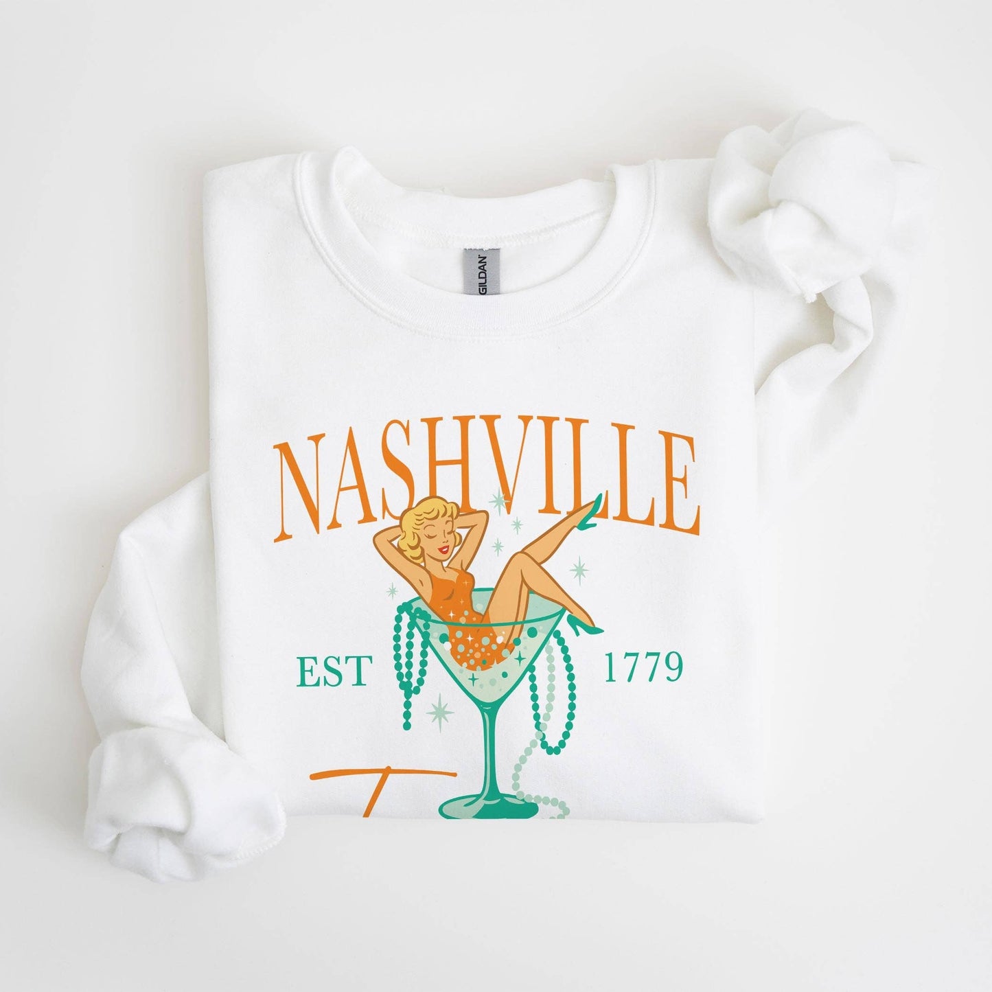 Gildan Sweatshirt White-Love+Local Showgirl