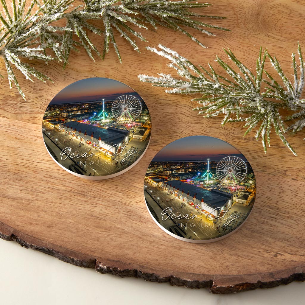 Neon Boardwalk Car Coaster | Absorbent Car Coasters | Set of 2 | Min 4
