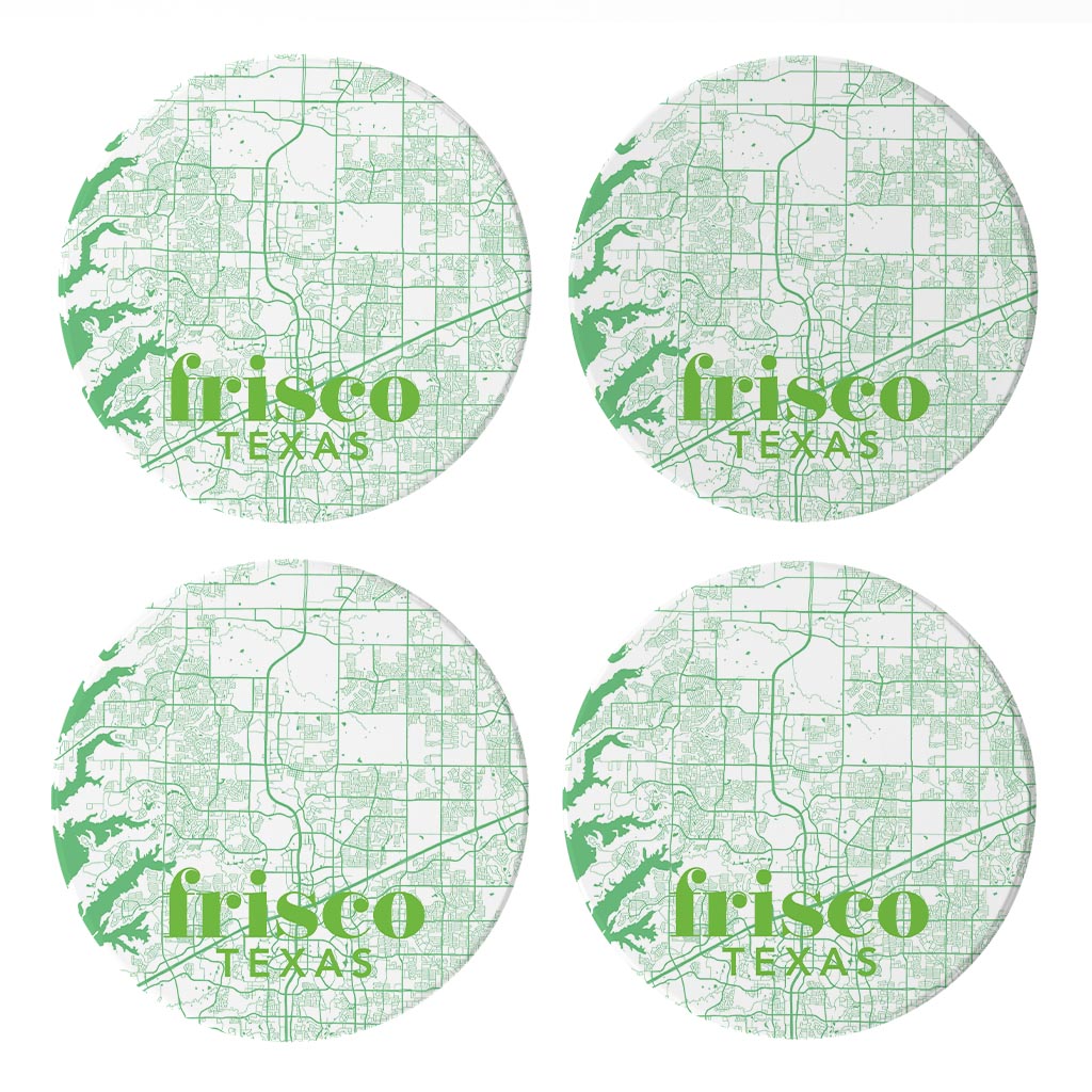 Bright Modern Green Map Texas Frisco