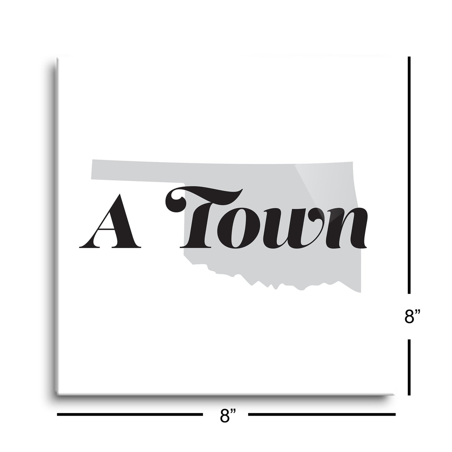 Minimalistic B&W Ardmore Ok A Town White | Hi-Def Glass Art | Eaches | Min 2