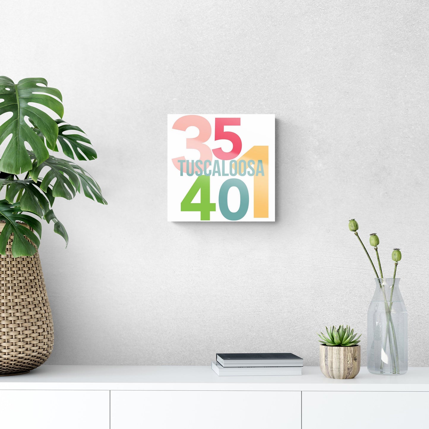Boho Color Color Block City Zip Alabama Tuscaloosa | Hi-Def Glass Art | Eaches | Min 1