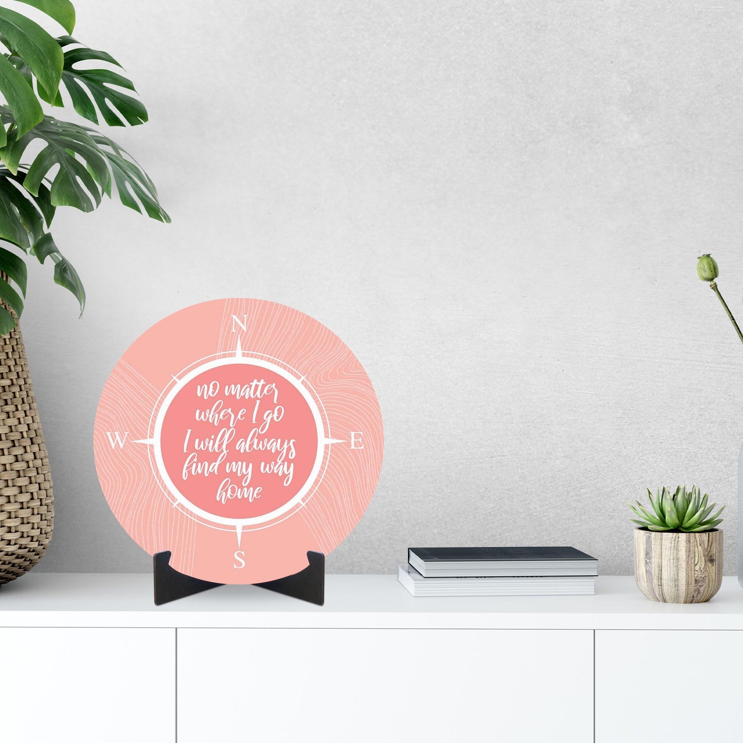 Boho Color Compass On Pink Quote | Wood Sign | Eaches | Min 1