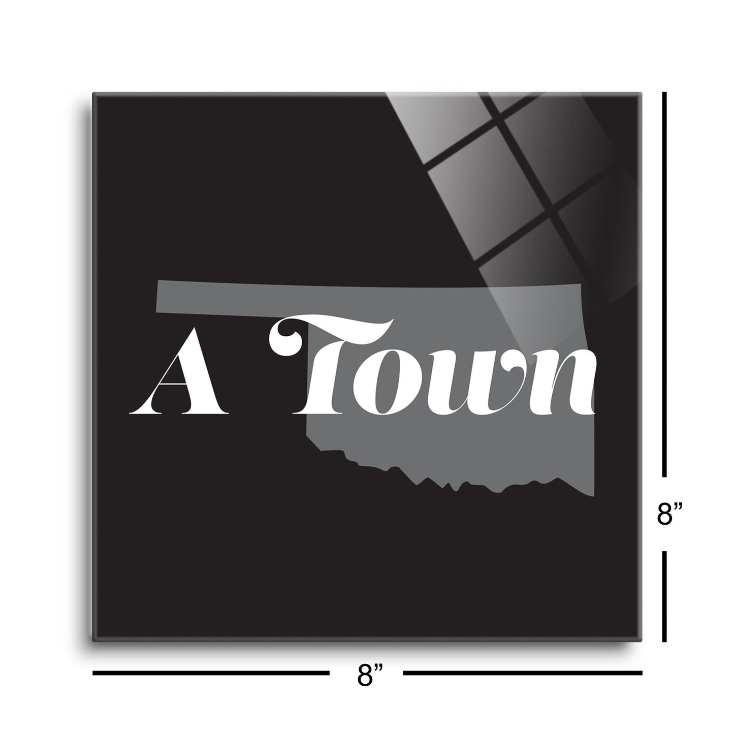 Minimalistic B&W Ardmore Ok A Town Black | Hi-Def Glass Art | Eaches | Min 2