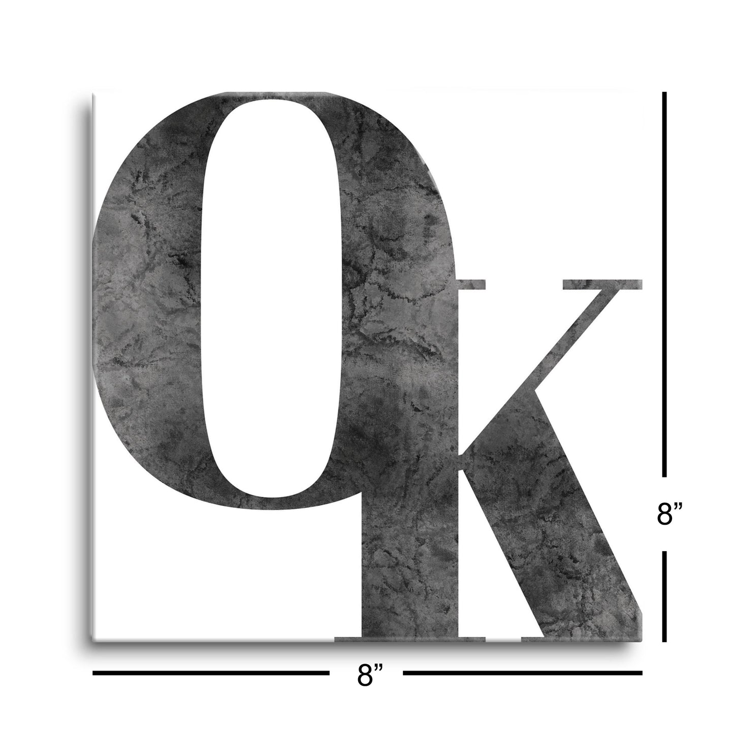 Minimalistic B&W Ardmore Ok White Initials | Hi-Def Glass Art | Eaches | Min 2