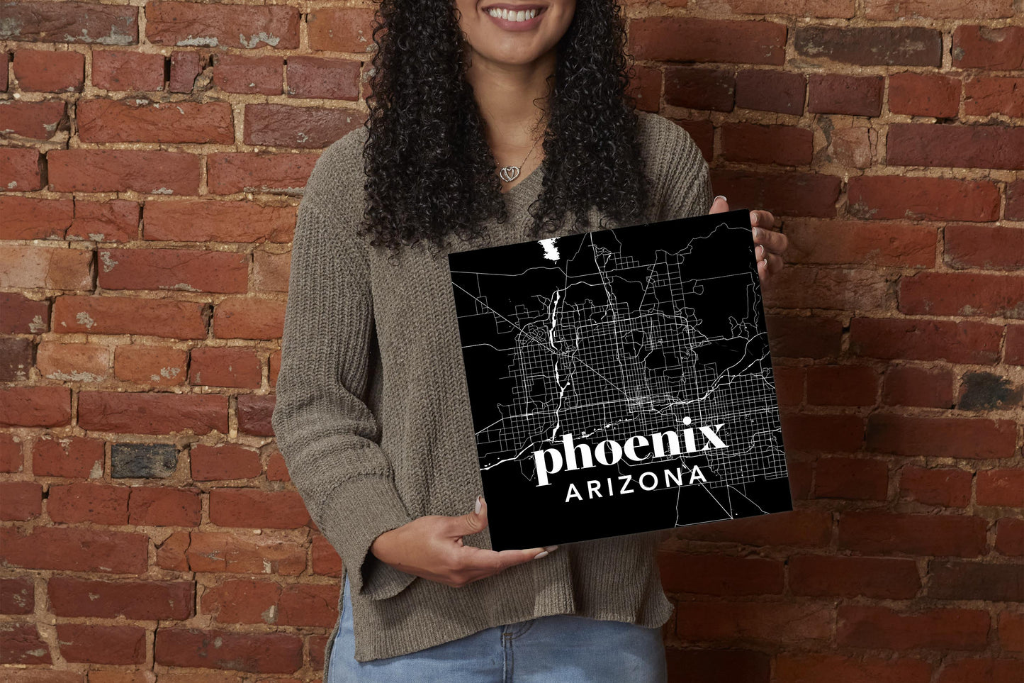 Black And White Black Map Arizona Phoenix | Wood Sign | Eaches | Min 2