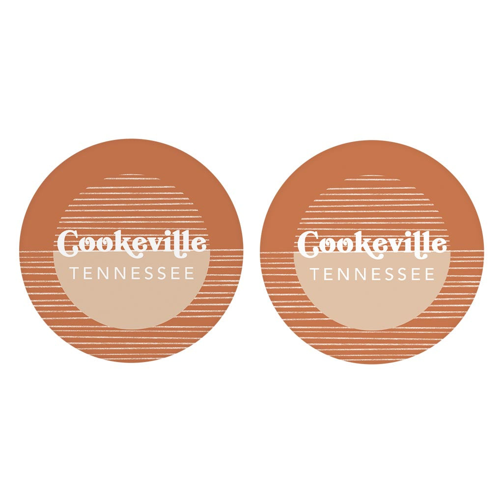Vintage Groove Half Circle Cookeville Tennessee| Absorbent Car Coasters | Set of 2 | Min 4
