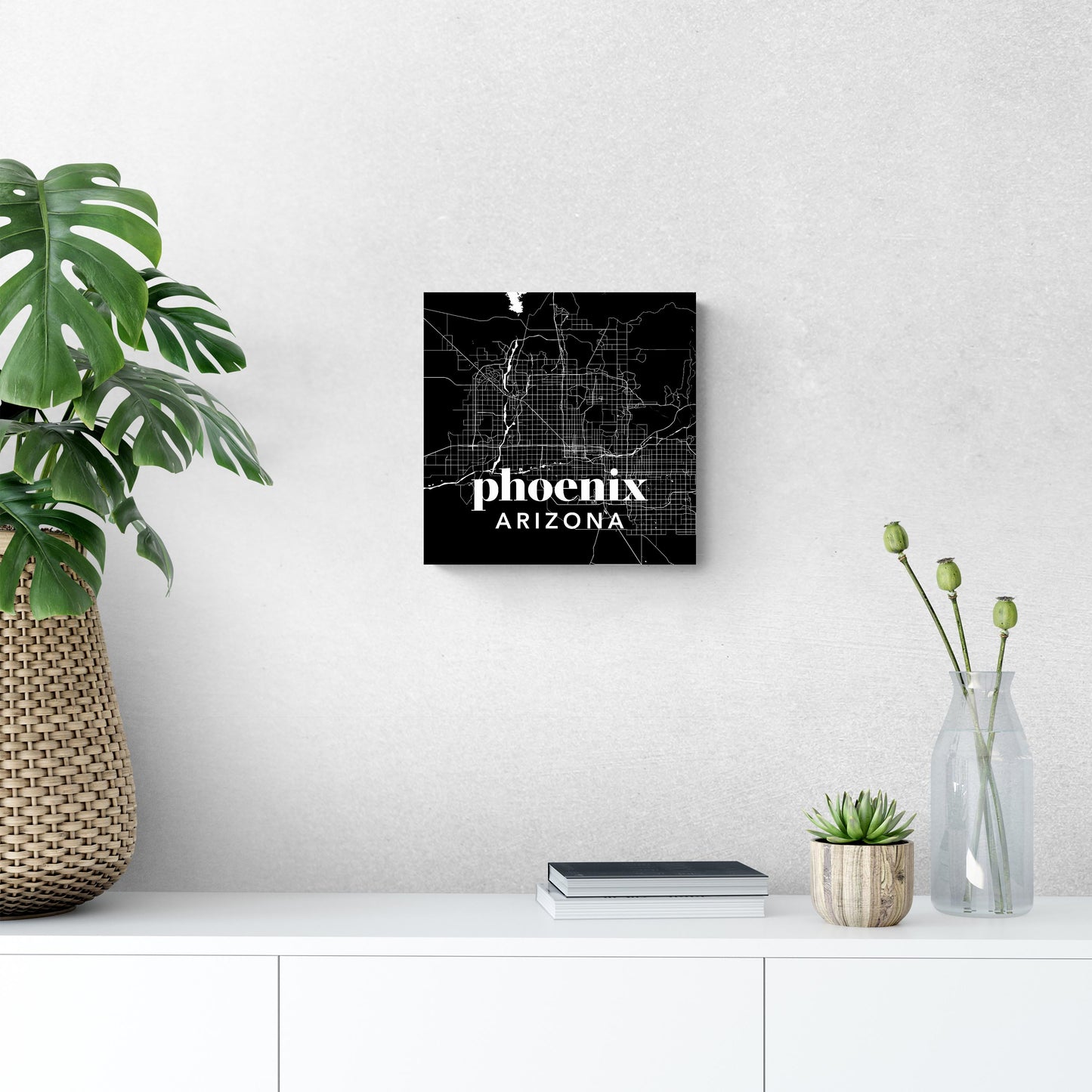 Black And White Black Map Arizona Phoenix | Wood Sign | Eaches | Min 2