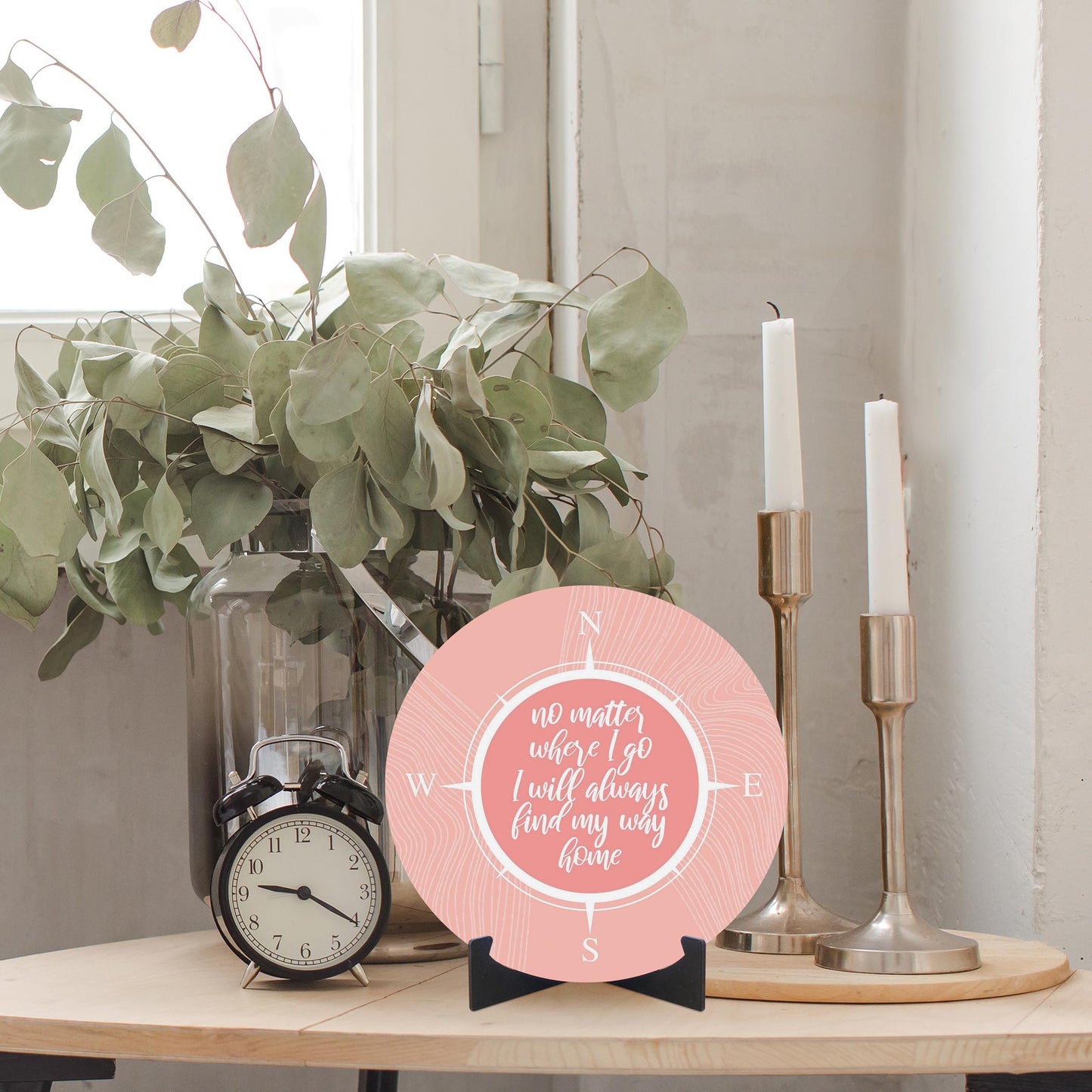 Boho Color Compass On Pink Quote | Wood Sign | Eaches | Min 1