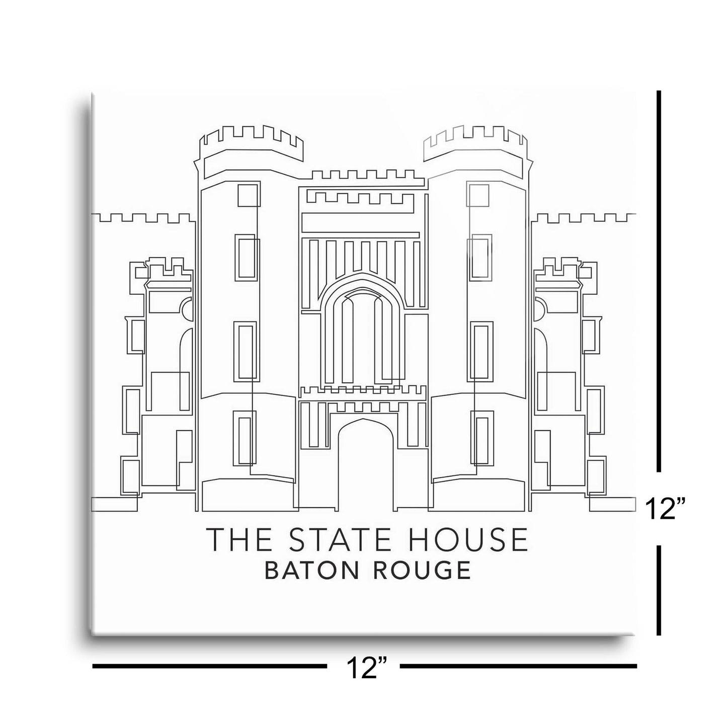 Minimalistic Baton Rouge State House | Hi-Def Glass Art | Eaches | Min 1