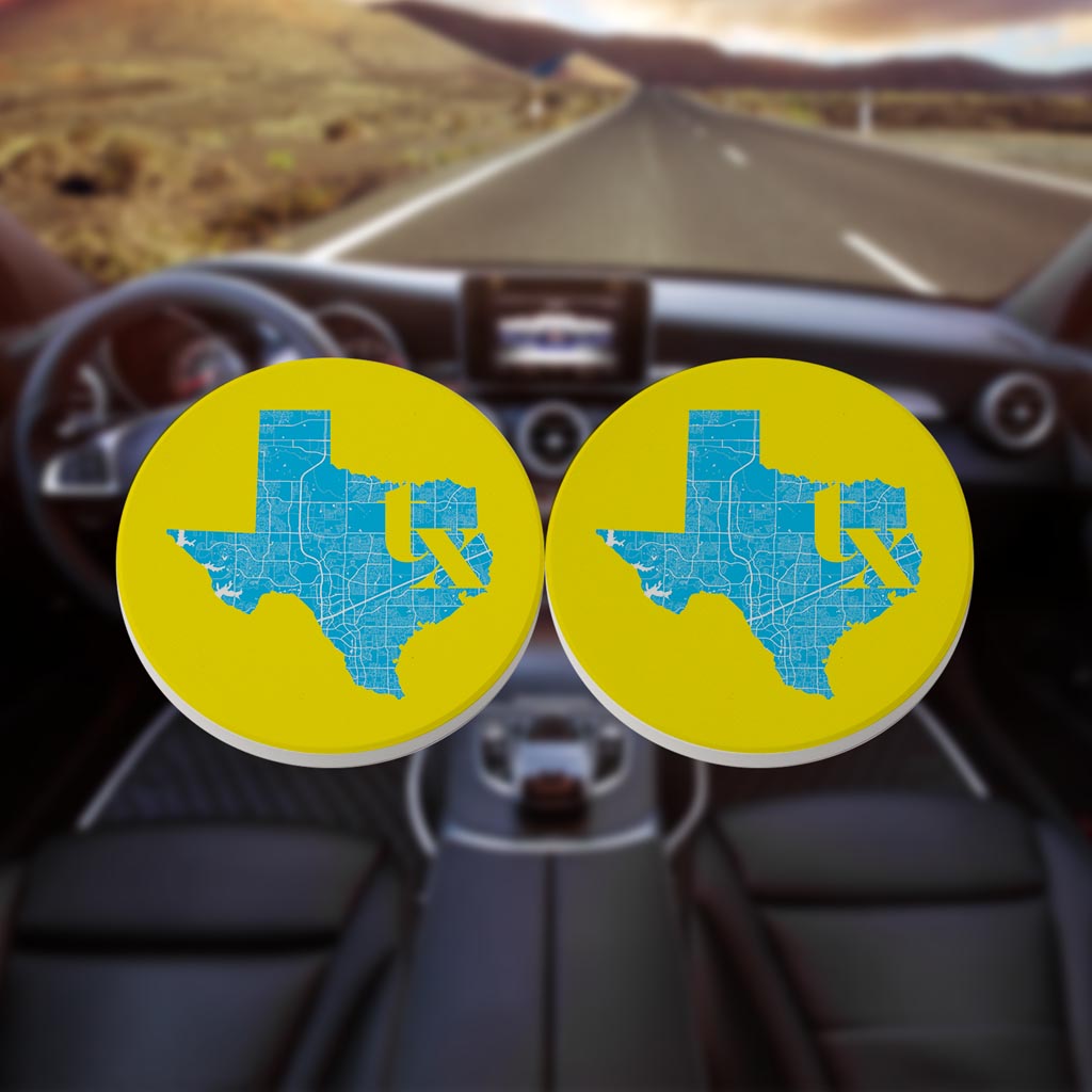 Bright Modern Abbreviated State Yellow Texas