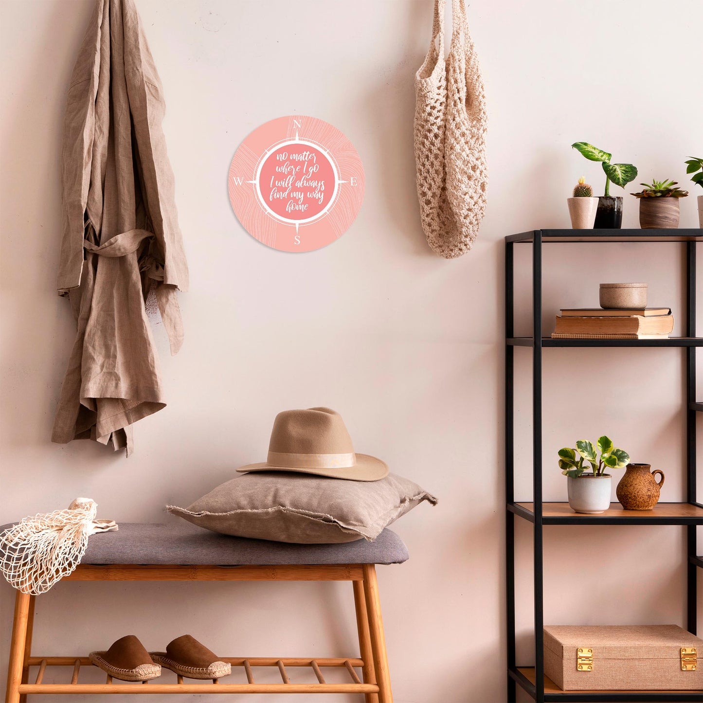Boho Color Compass On Pink Quote | Wood Sign | Eaches | Min 1