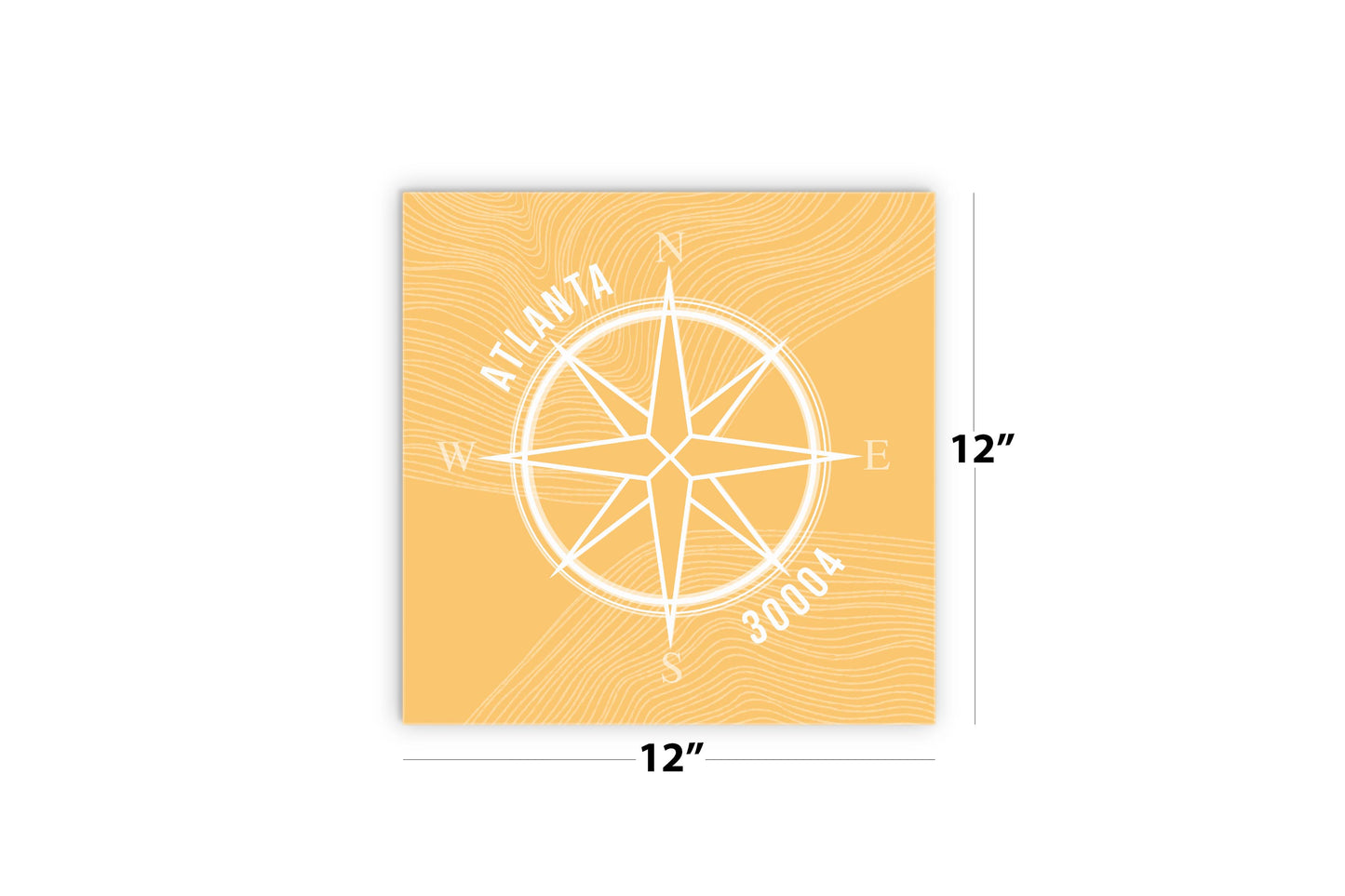 Boho Color Compass Zip On Yellow Georgia Atlanta | Wood Sign | Eaches | Min 2