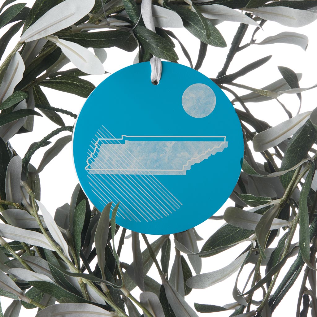 Bright Modern Geometric On Blue Tennessee| Wood Ornament | Eaches | Min 6