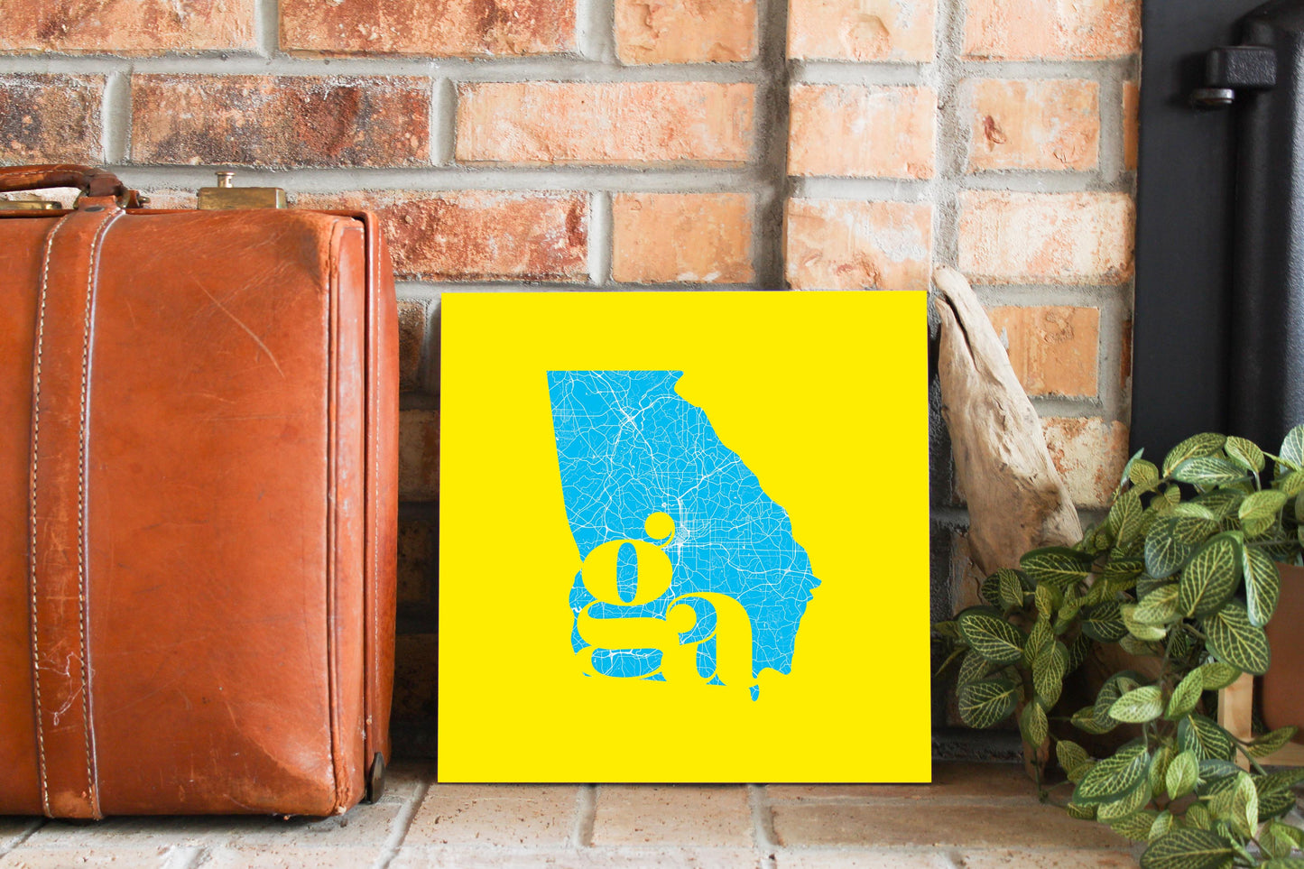 Bright Modern Abbreviated State Yellow Georgia | Wood Sign | Eaches | Min 2