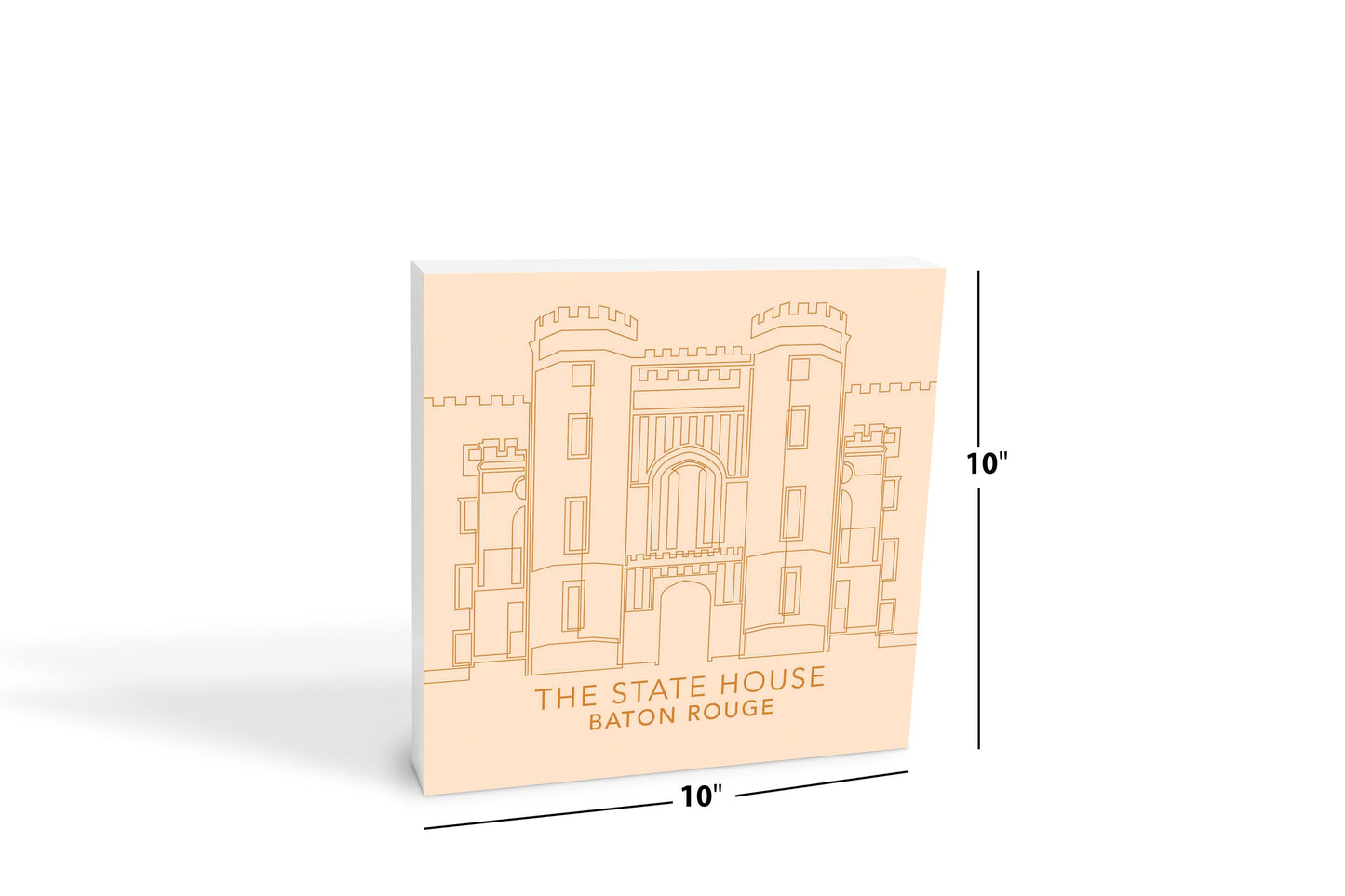 Minimalistic Baton Rouge State House Colorful | Wood Block | Eaches | Min 2