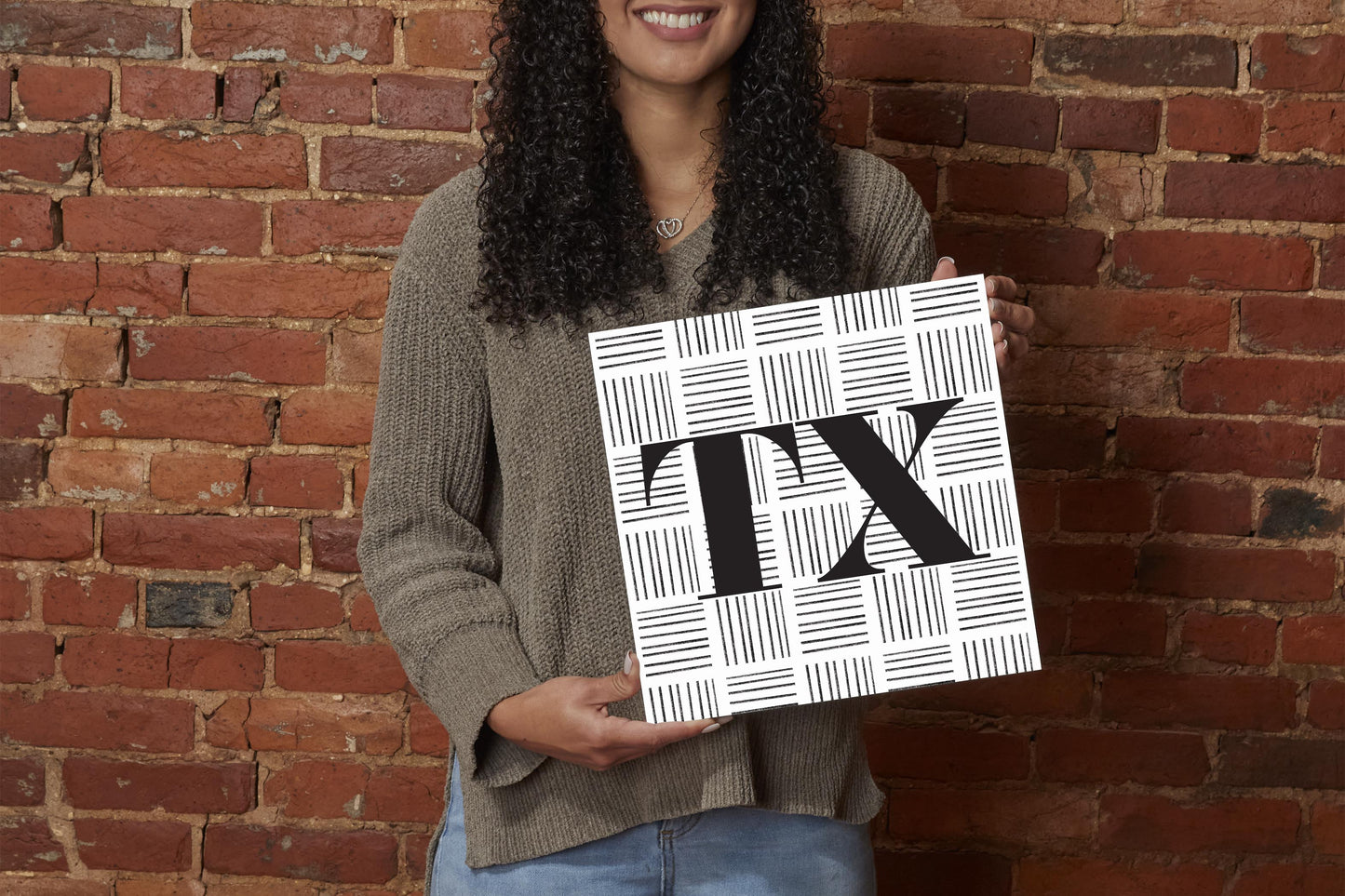 Black And White Abbreviated On White Texas | Wood Sign | Eaches | Min 2
