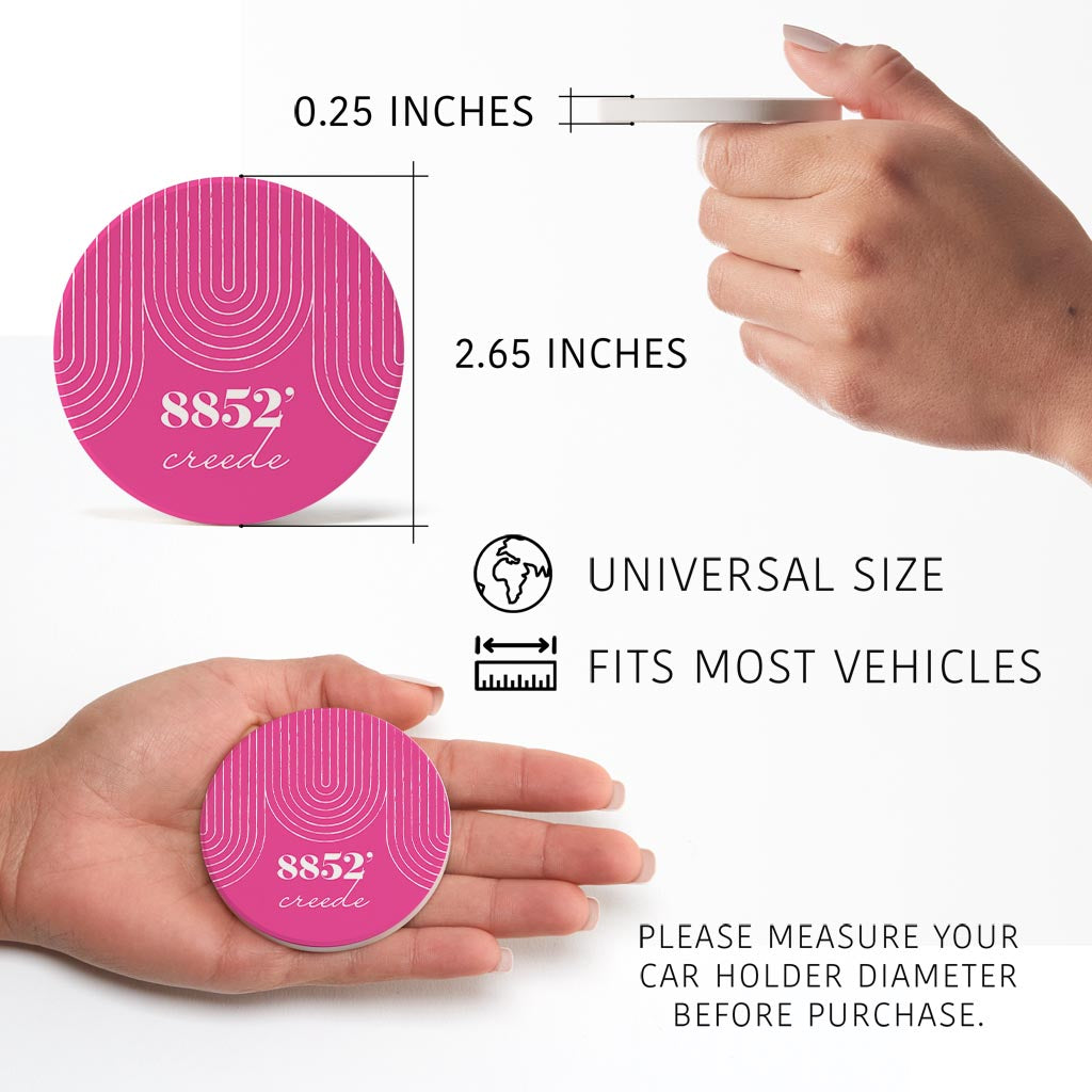 Bright Modern Elevation Pink Colorado Creede | Absorbent Car Coasters | Set of 2 | Min 4