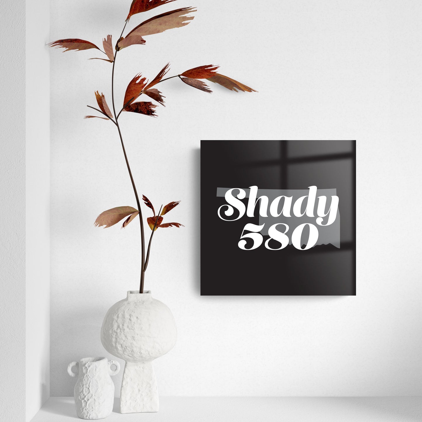 Minimalistic B&W Ardmore Ok Shady 580 Black | Hi-Def Glass Art | Eaches | Min 2