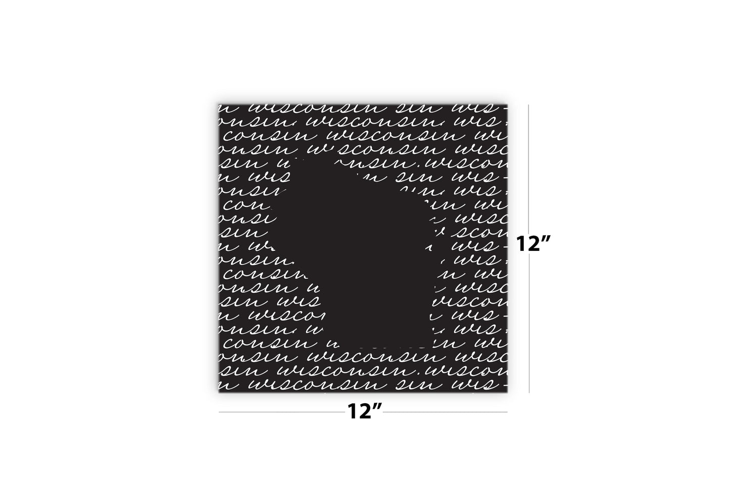 Black And White State Script Wisconsin | Wood Sign | Eaches | Min 2