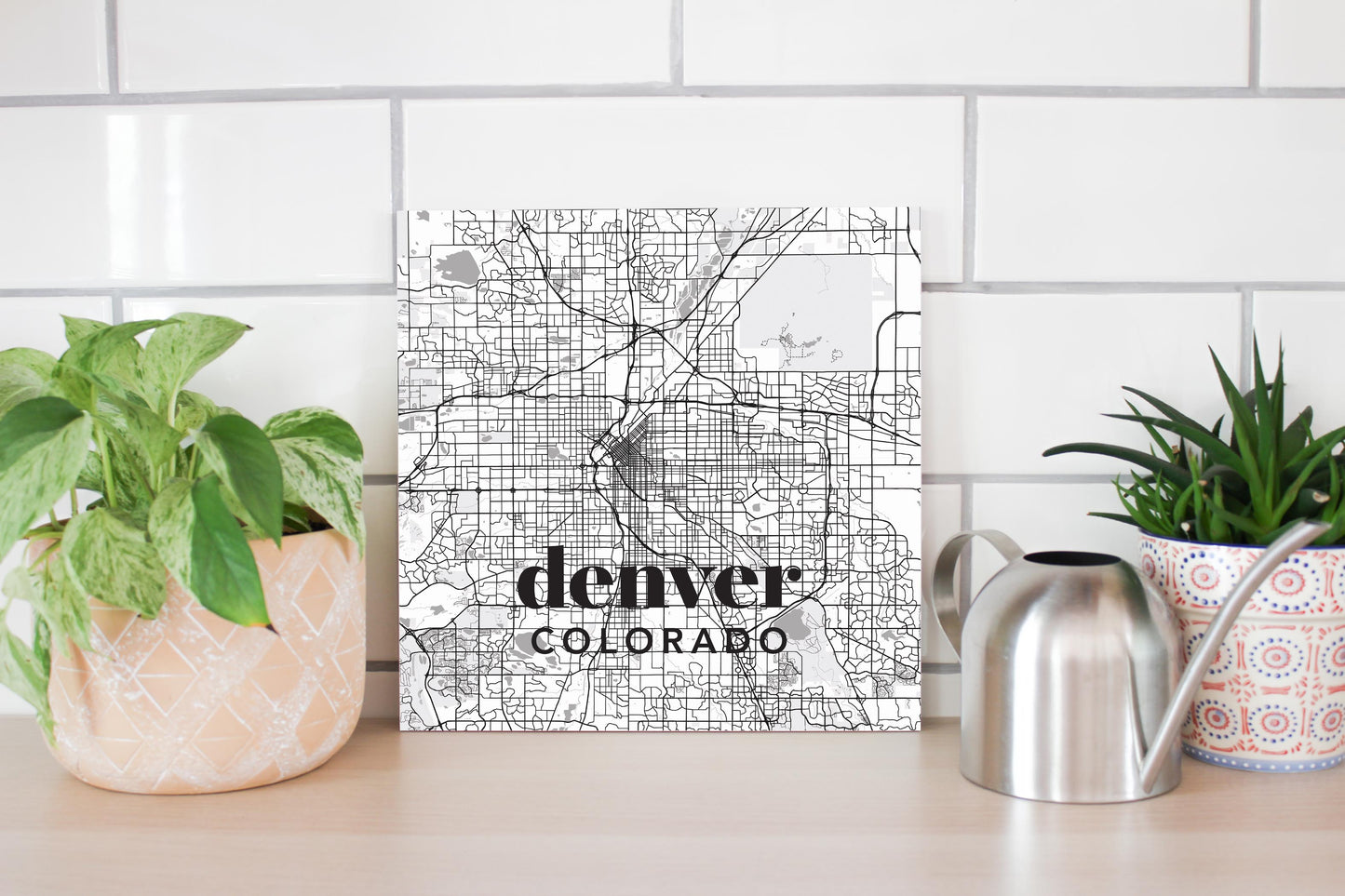 Black And White White Map Colorado Denver | Wood Sign | Eaches | Min 2