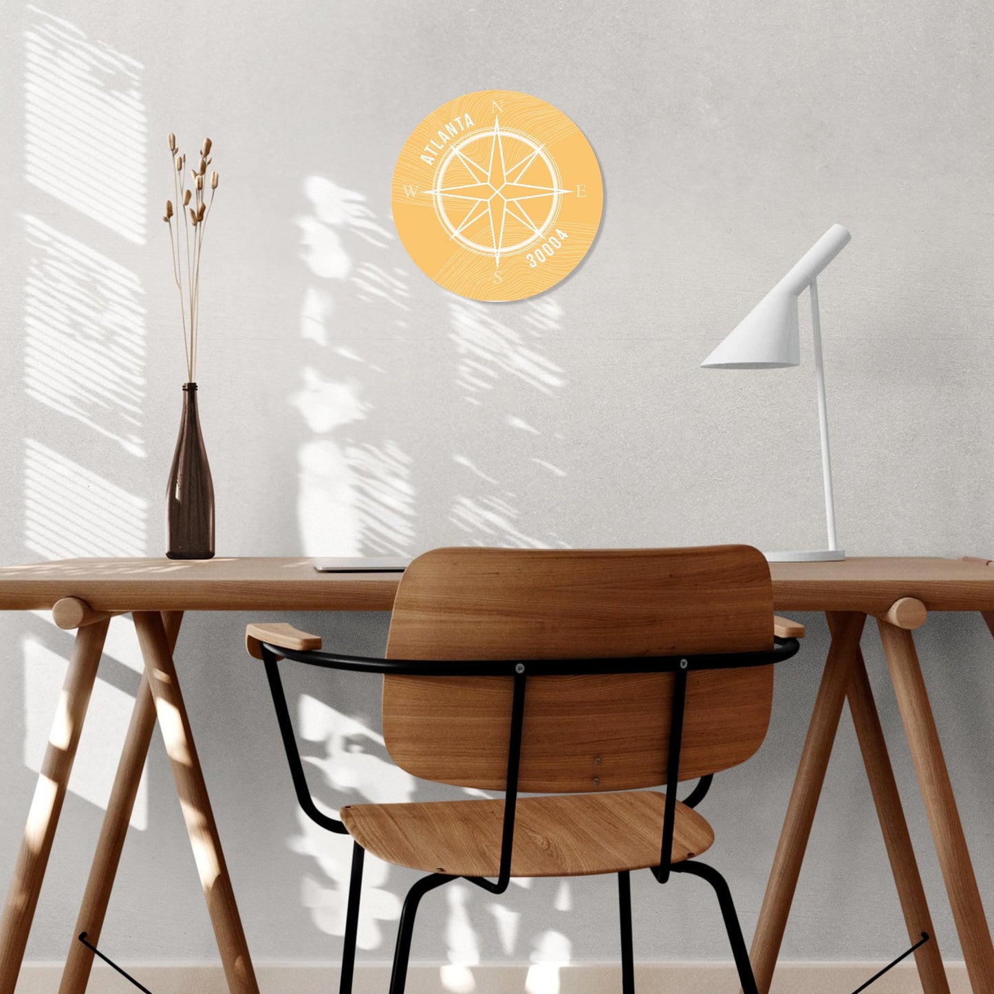 Boho Color Compass Zip On Yellow Georgia Atlanta | Wood Sign | Eaches | Min 1