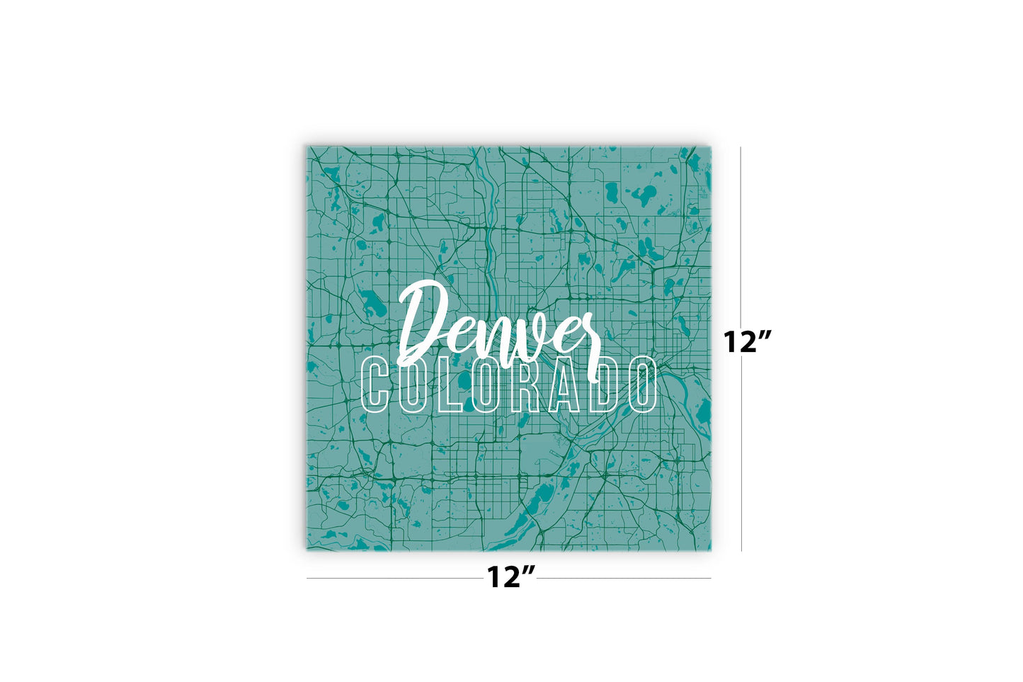 Boho Color Blue Map Colorado Denver | Wood Sign | Eaches | Min 2