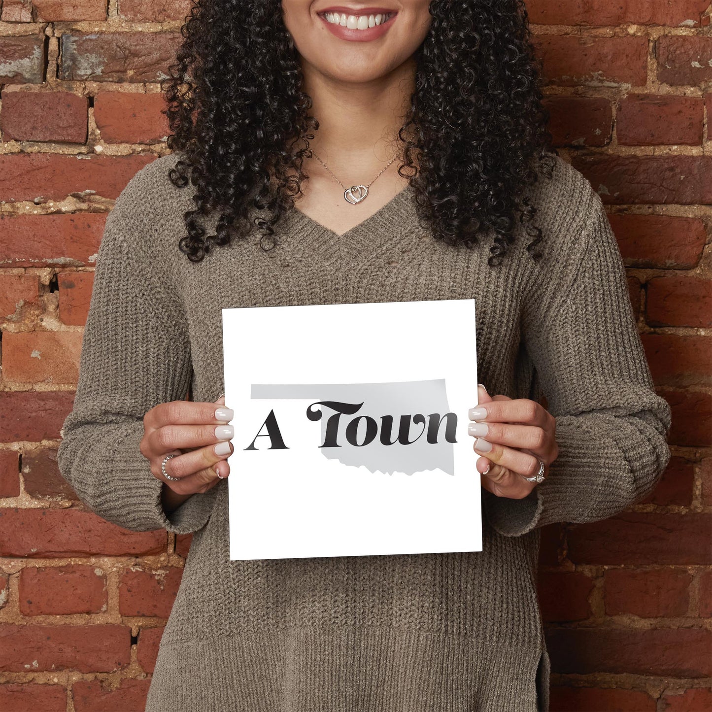 Minimalistic B&W Ardmore Ok A Town White | Hi-Def Glass Art | Eaches | Min 2