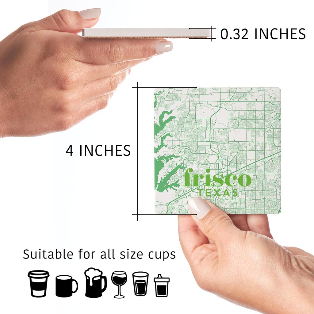 Bright Modern Green Map Texas Frisco