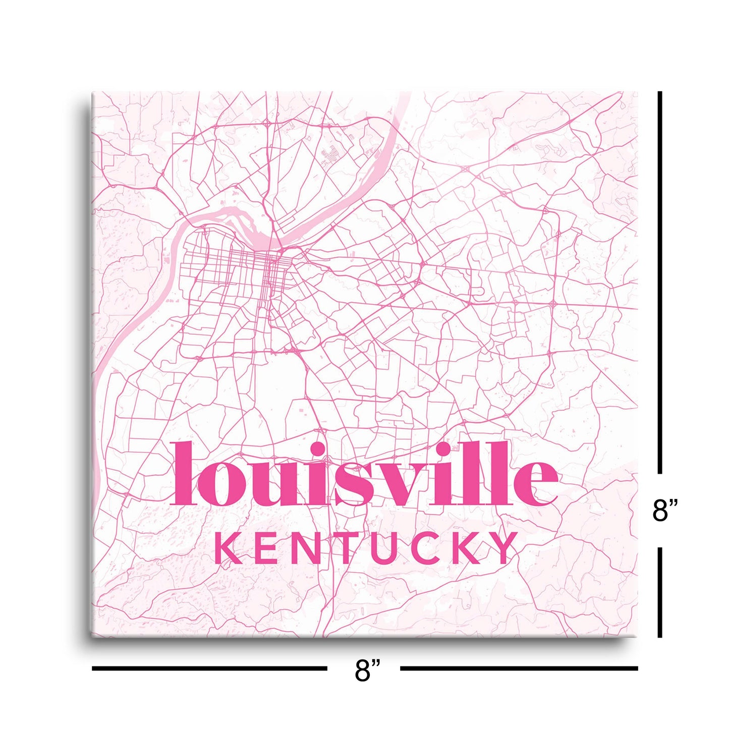 Bright Modern Pink Map Kentucky Louisville | Hi-Def Glass Art | Eaches | Min 2