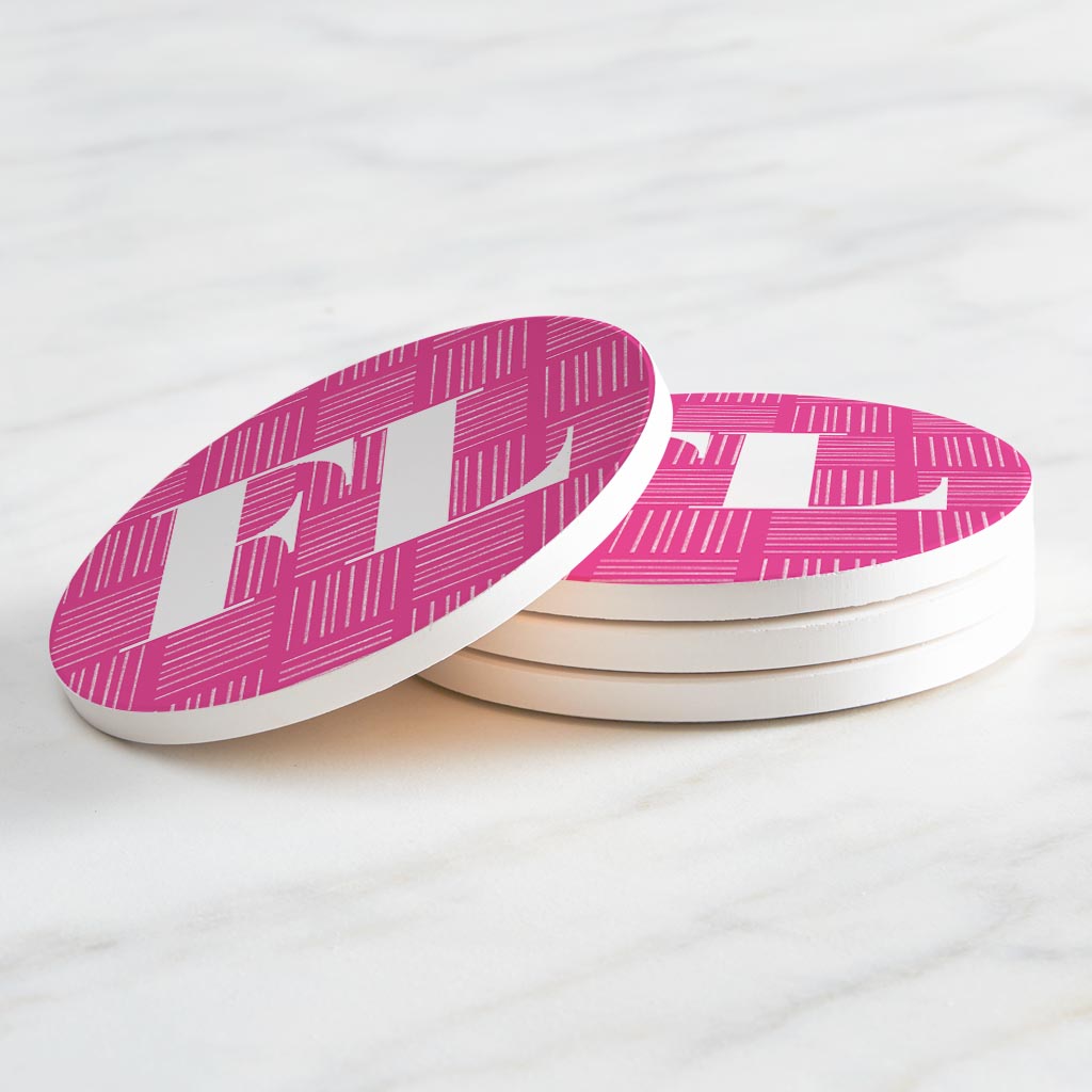 Bright Modern Abbreviated On Pink Florida | Absorbent Coasters | Set of 4 | Min 2