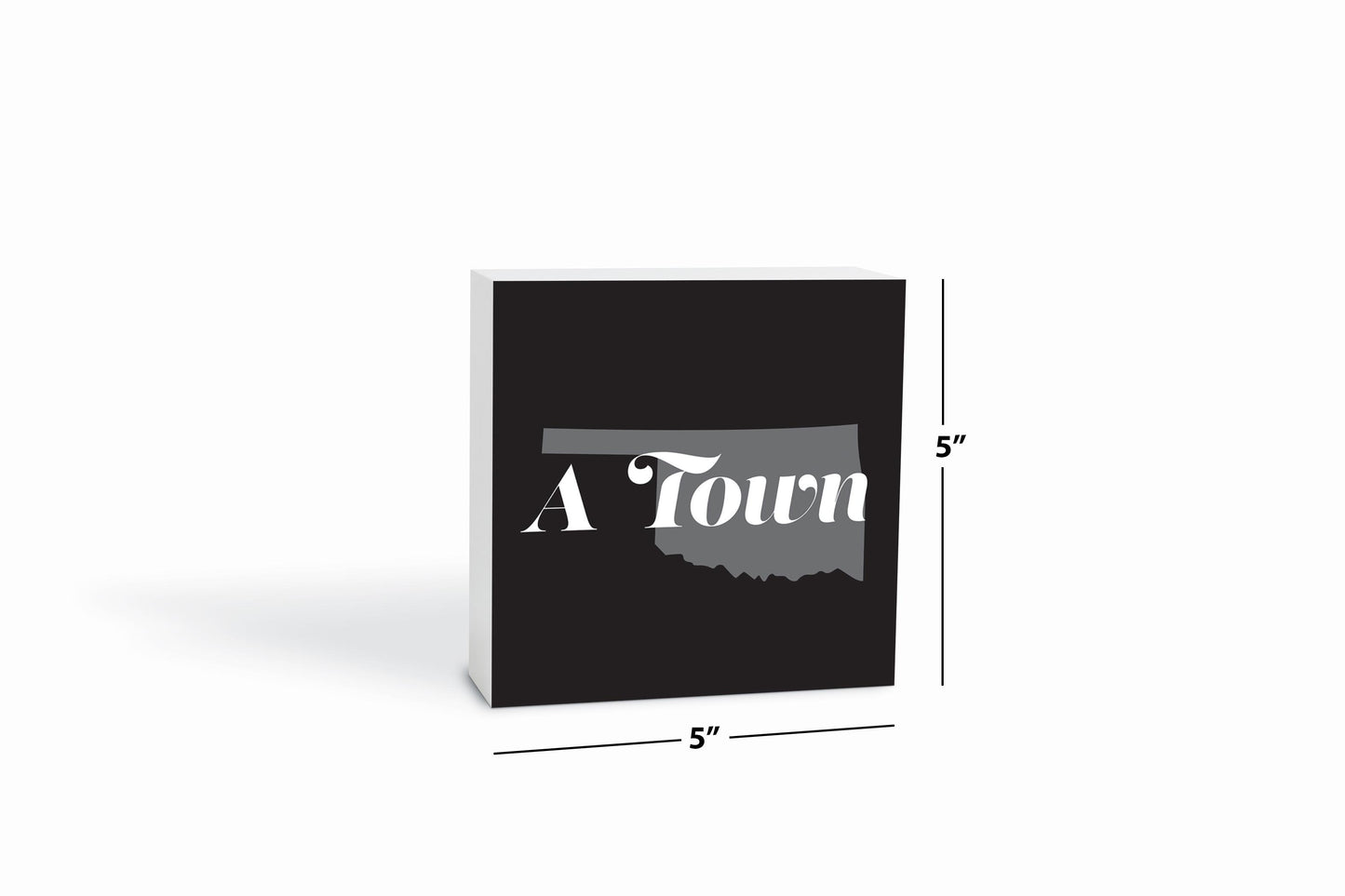 Minimalistic B&W Ardmore Ok A Town Black | Wood Block | Eaches | Min 4