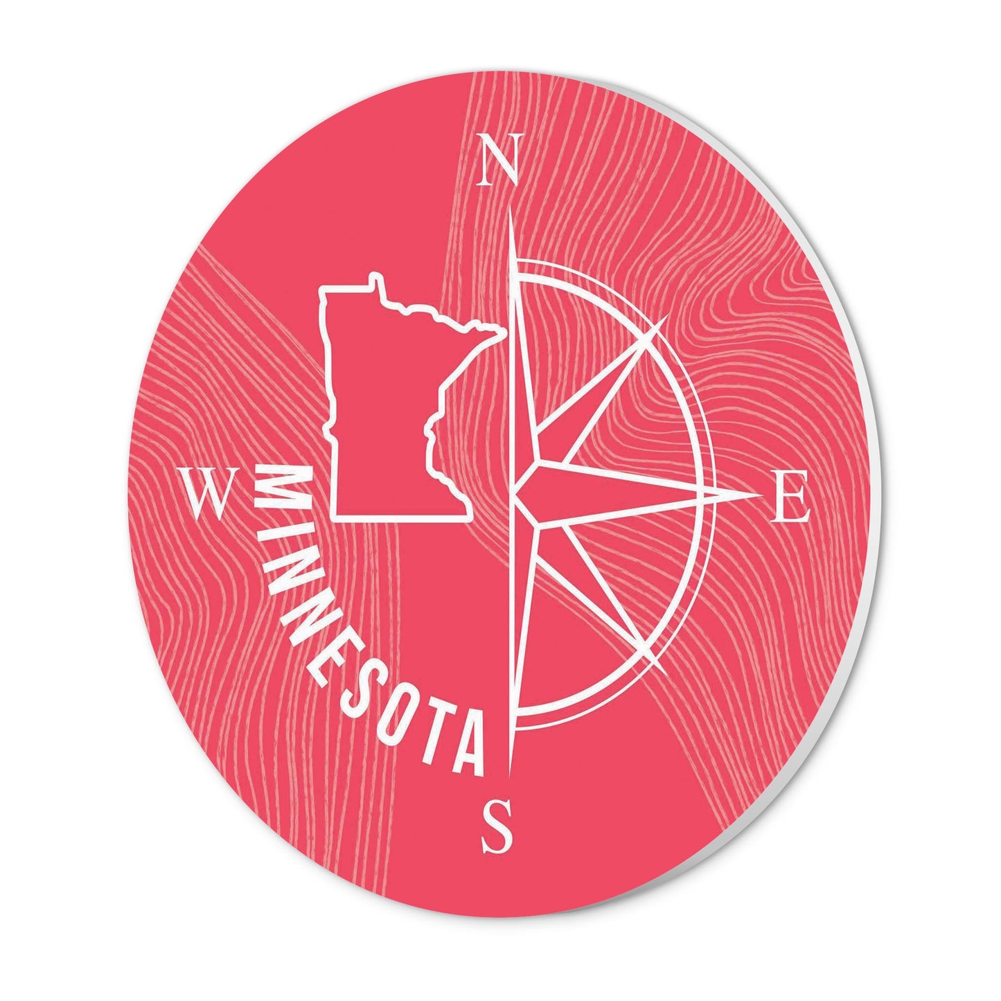Boho Color Compass State On Pink Minnesota | Wood Sign | Eaches | Min 1