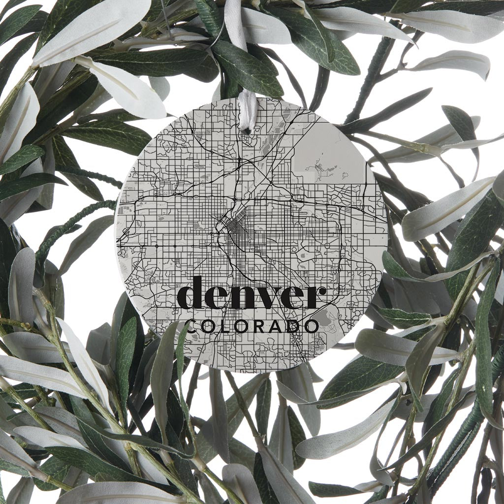 Black And White White Map Colorado Denver | Wood Ornament | Eaches | Min 6