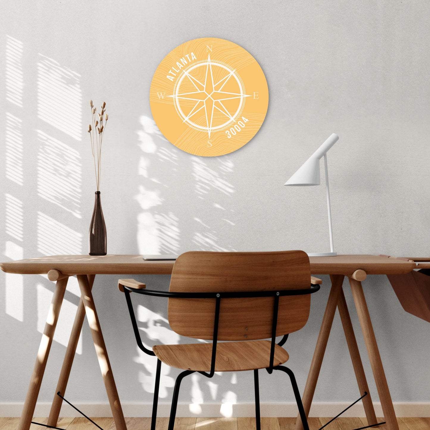 Boho Color Compass Zip On Yellow Georgia Atlanta | Wood Sign | Eaches | Min 1