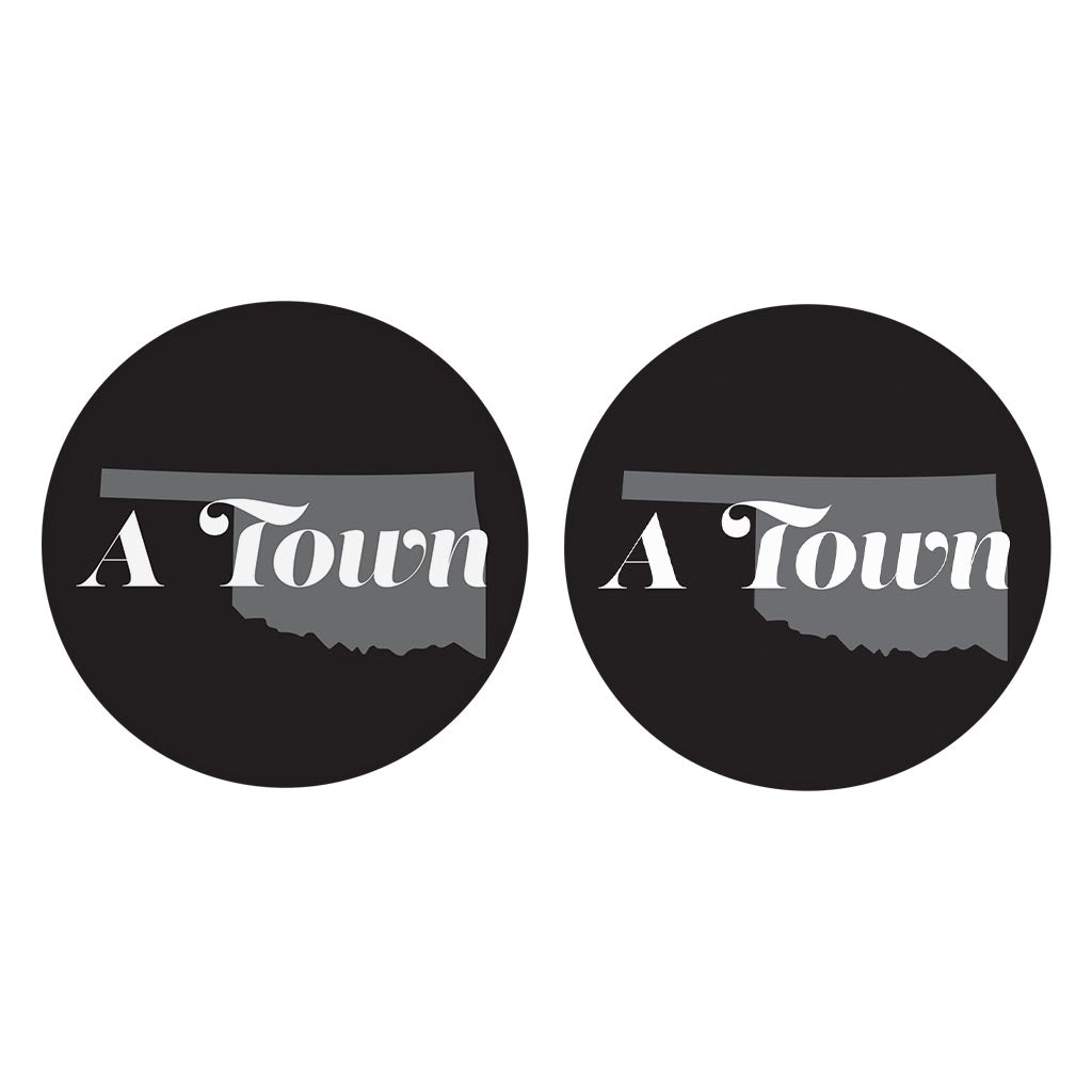 Minimalistic B&W Ardmore Ok A Town Black| Absorbent Car Coasters | Set of 2 | Min 4